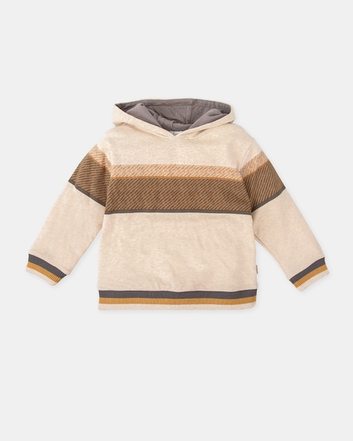 Imagen 0 de Sudadera de niño de felpa con capucha color arena