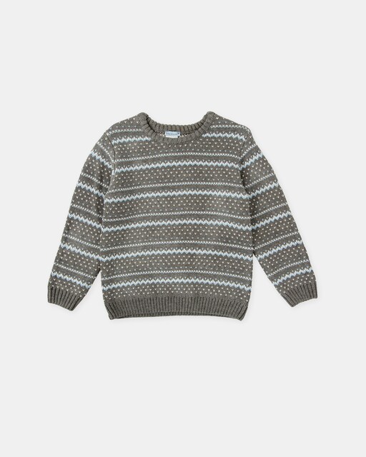 Imagen 0 de Jersey de tricot de niño cenefas gris