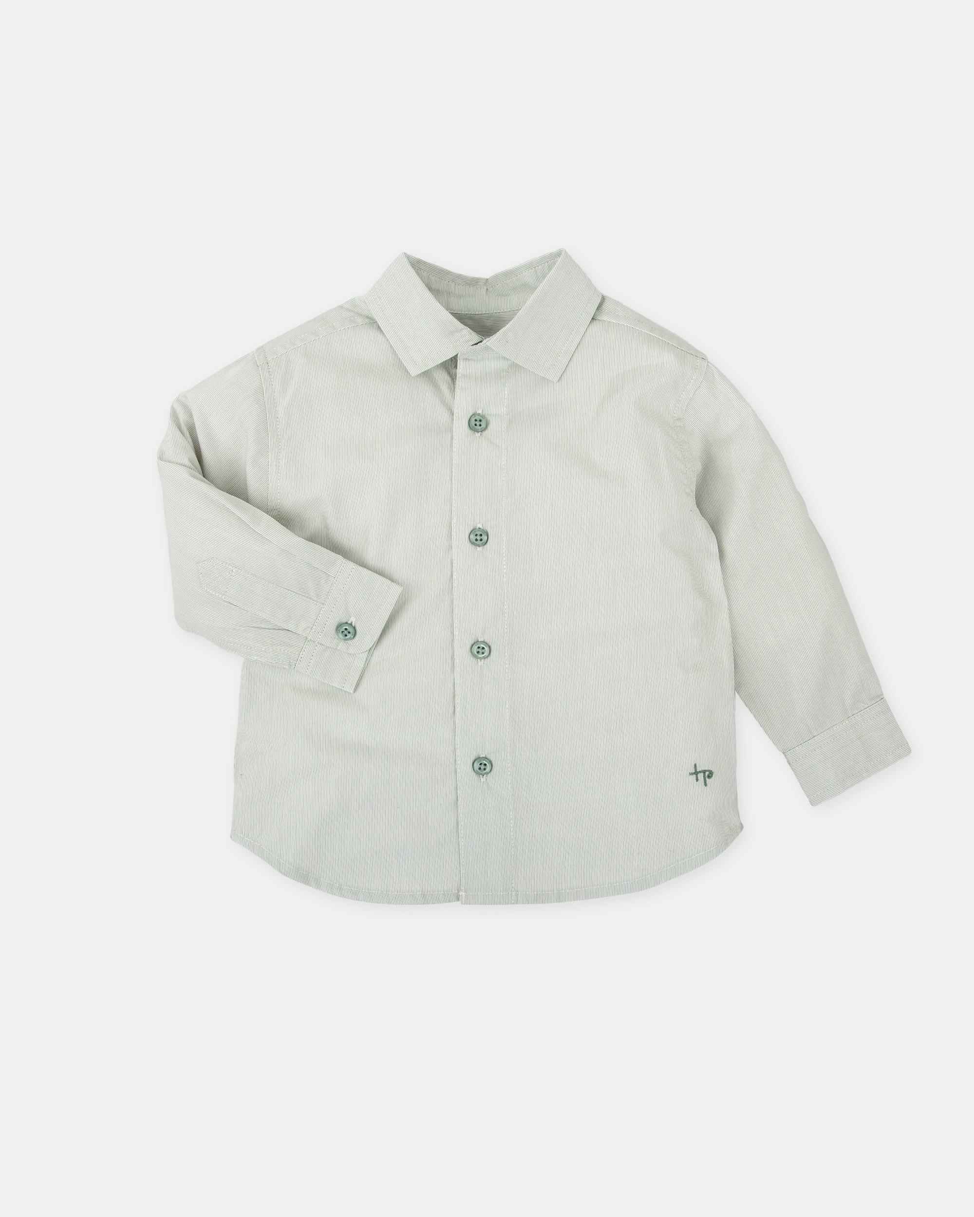 Imagen 3 de Camisa de bebé a rayas aguamarina - Tutto Piccolo - Verde claro Verde claro