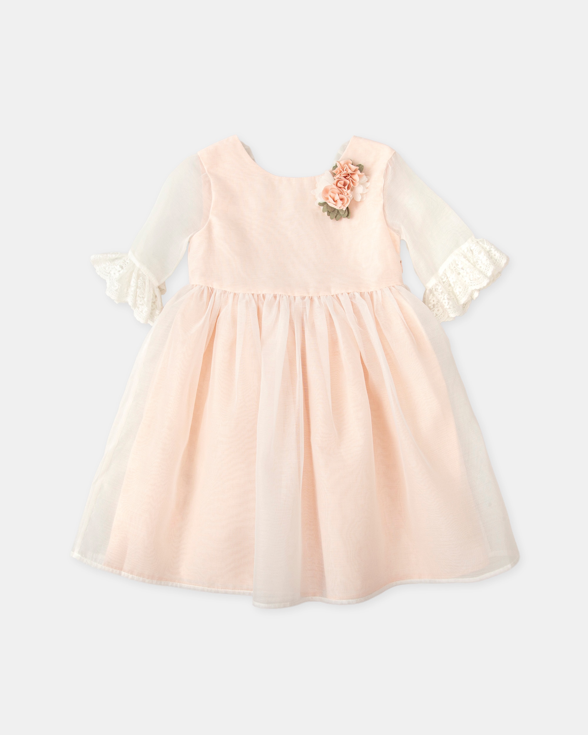 Imagen 0 de Vestido de niña de organza con manga francesa Rosa claro