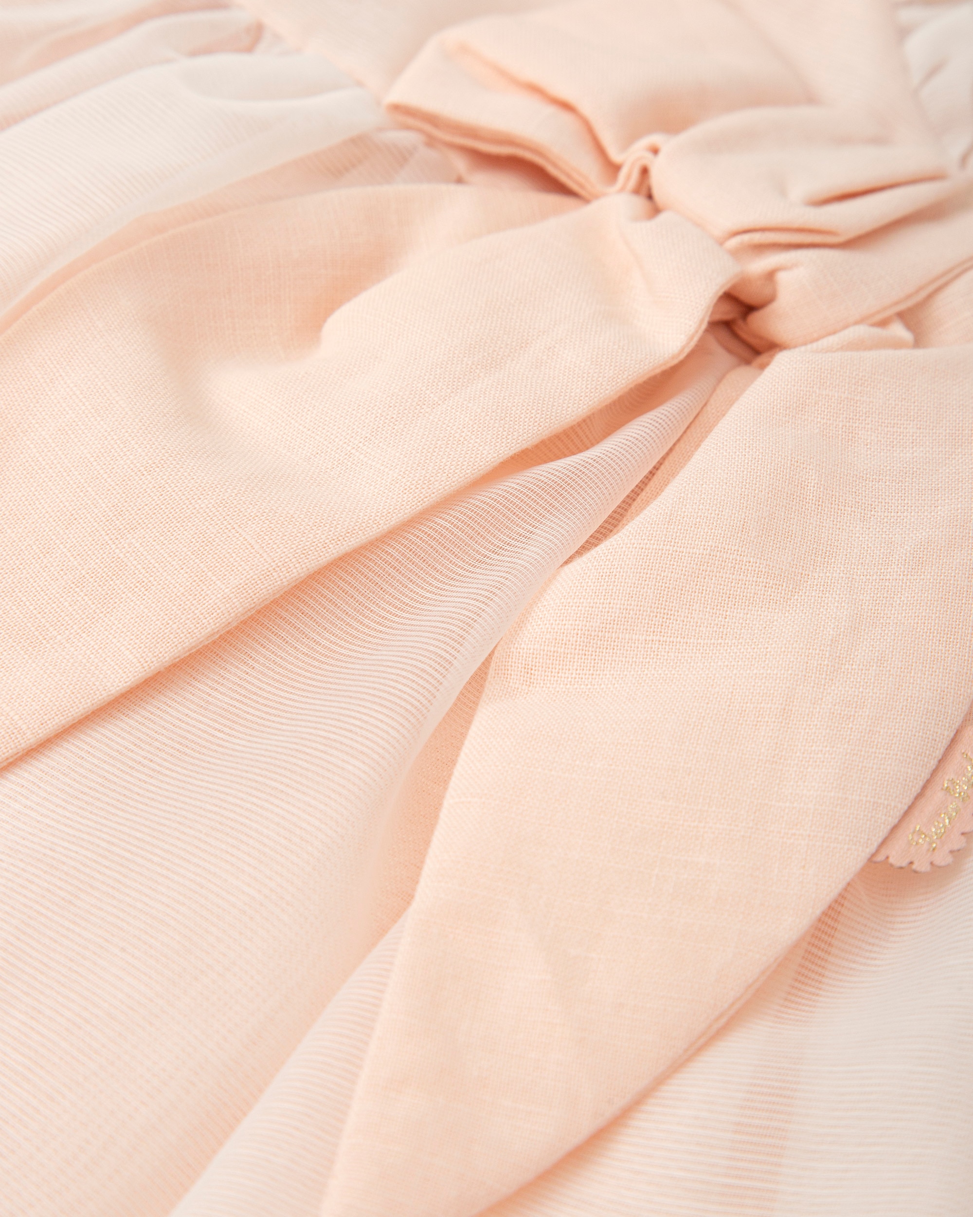 Vestido de niña de organza con manga francesa - Tutto Piccolo - Rosa claro Rosa claro-3