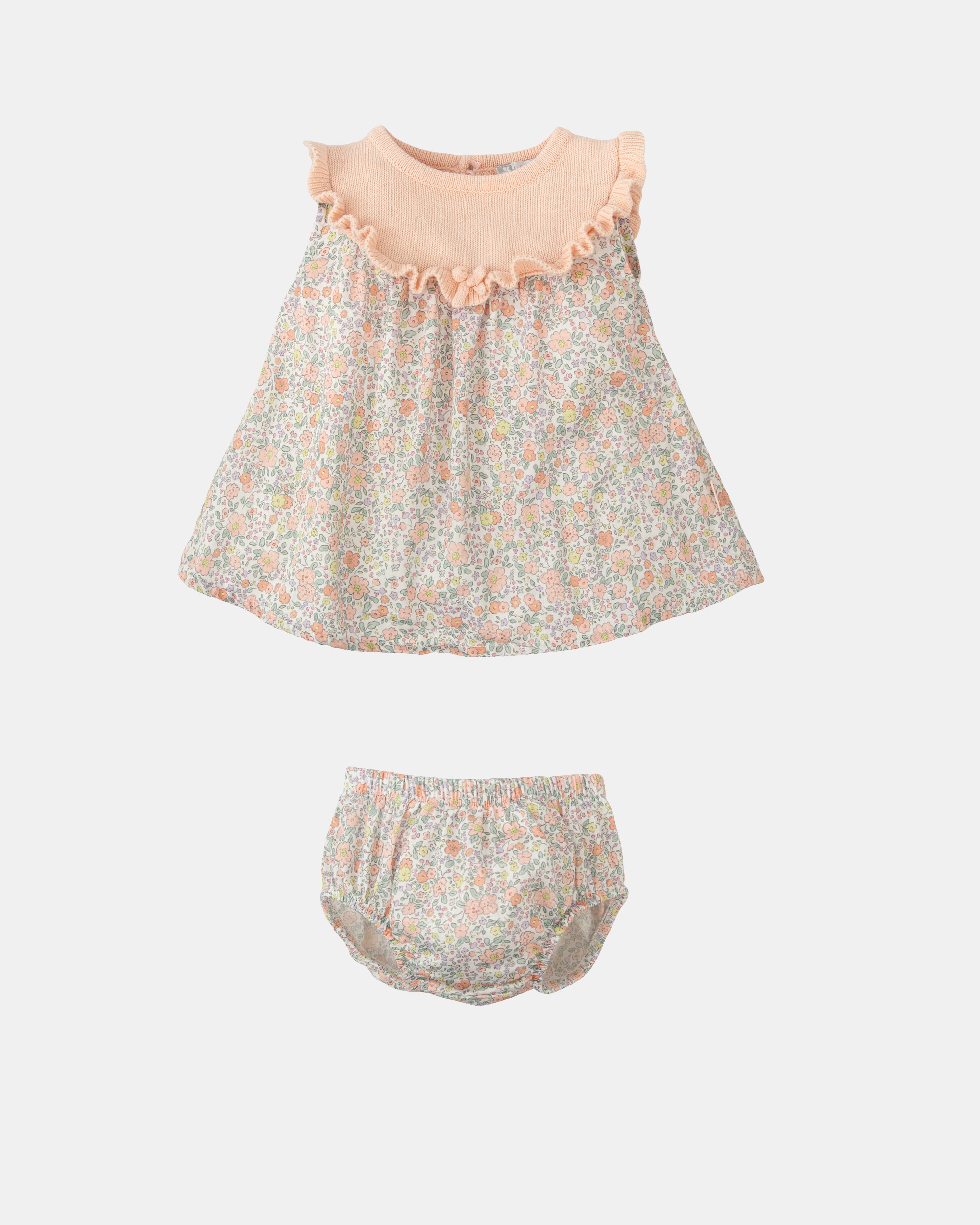 Vestido con braguita de bebé niña de algodón - Tutto Piccolo - Rosa claro Rosa claro-3