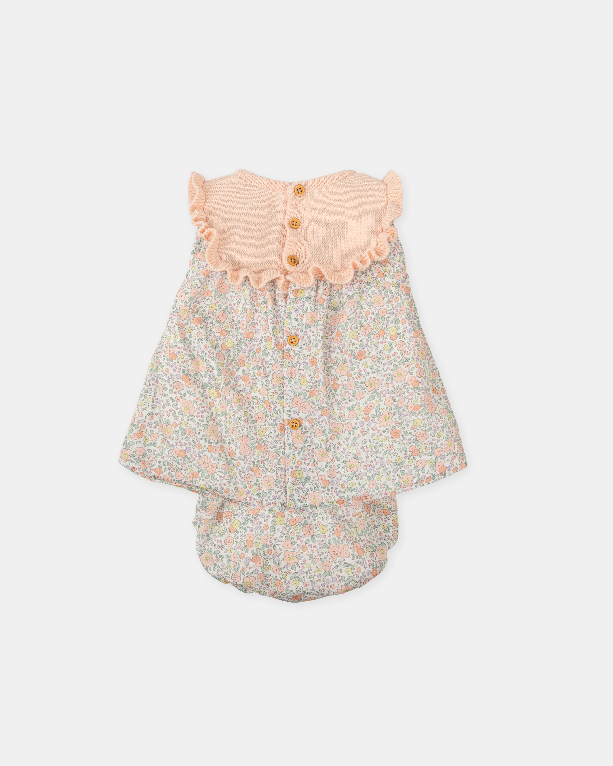 Vestido con braguita de bebé niña de algodón - Tutto Piccolo - Rosa claro Rosa claro-4