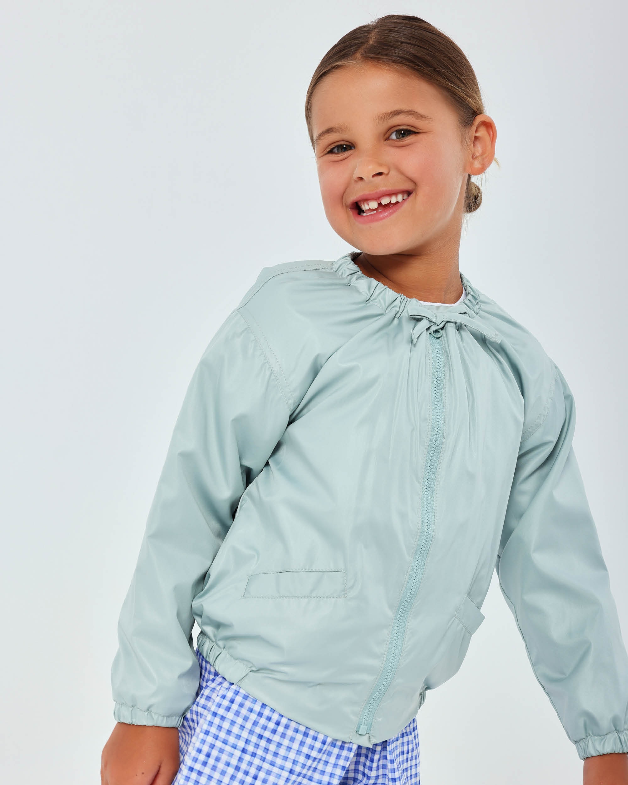 Chaqueta de niña de microfibra - Tutto Piccolo - Verde Agua Verde Agua-1