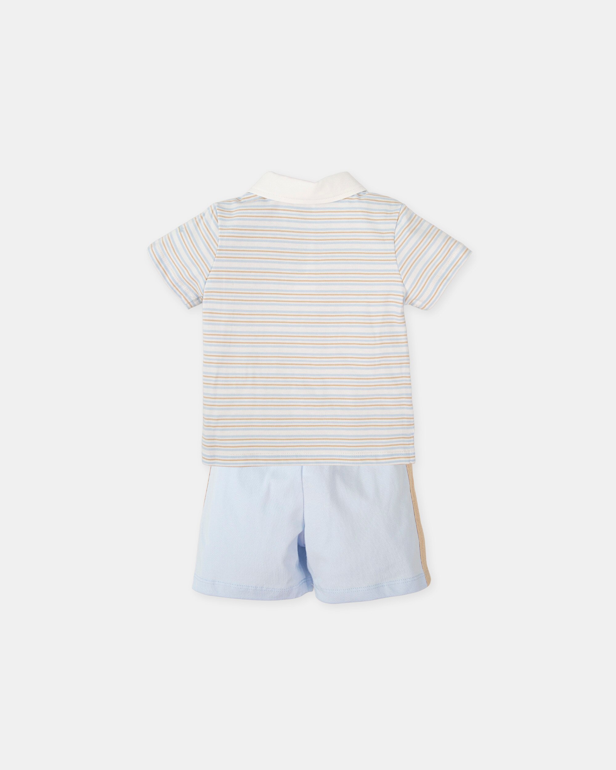 Conjunto de niño de algodón a rayas - Tutto Piccolo - Azul claro Azul claro-3