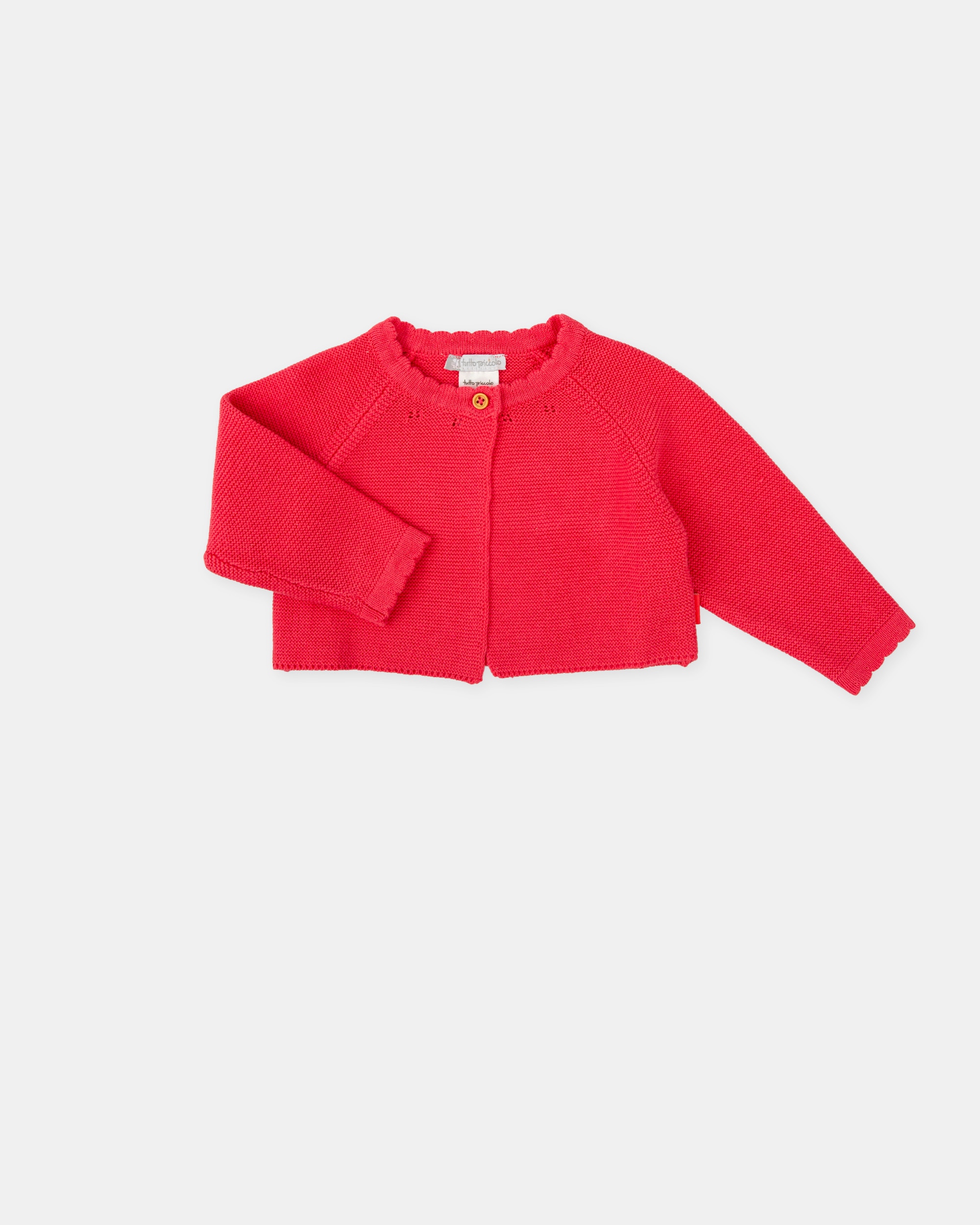 Chaqueta tricot de niña de algodón - Tutto Piccolo - Fucsia Fucsia-2