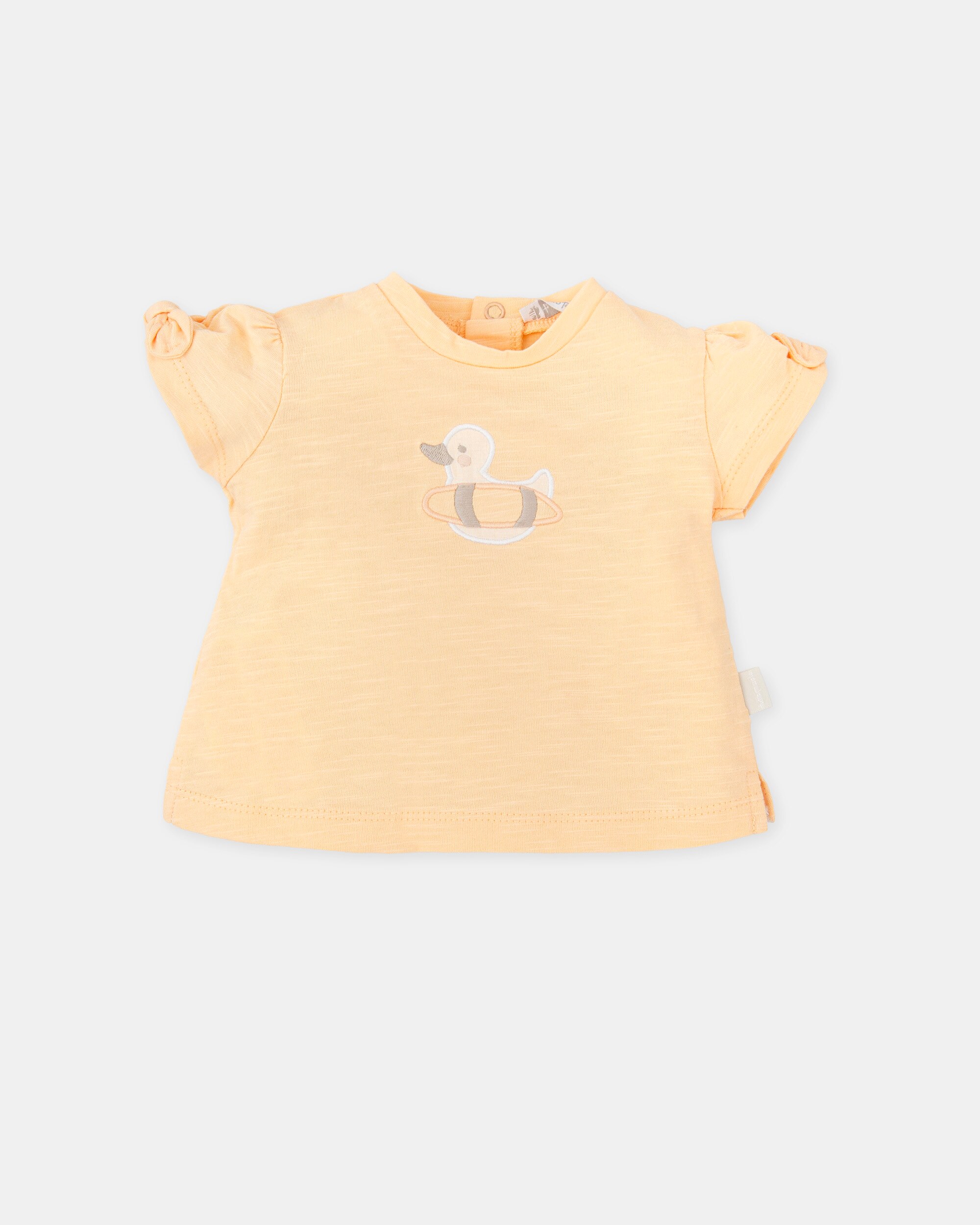 Camiseta de bebé niña de manga corta con pato - Tutto Piccolo - Mandarina Mandarina-1