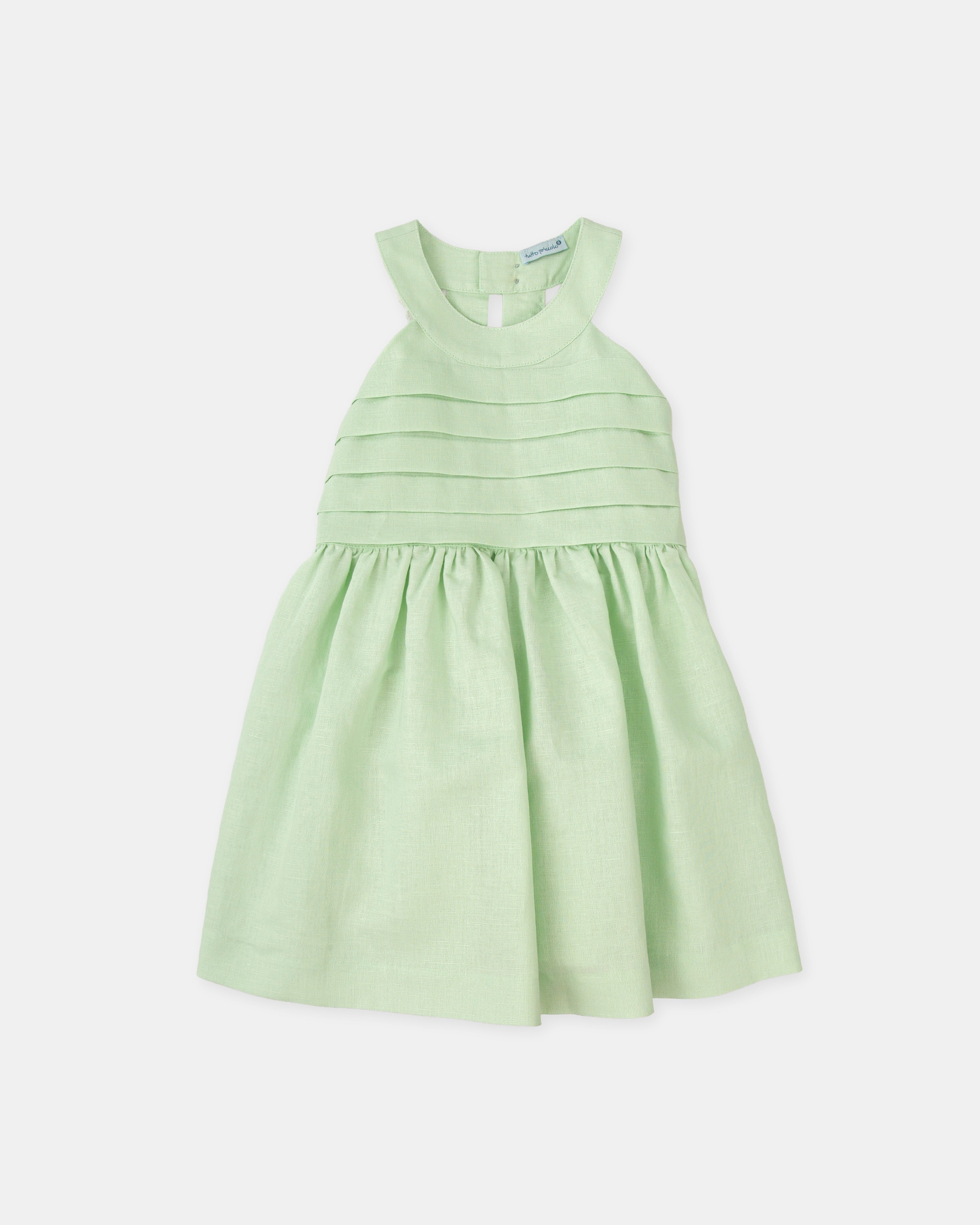 Imagen 0 de Vestido de niña sin mangas de lino Verde claro