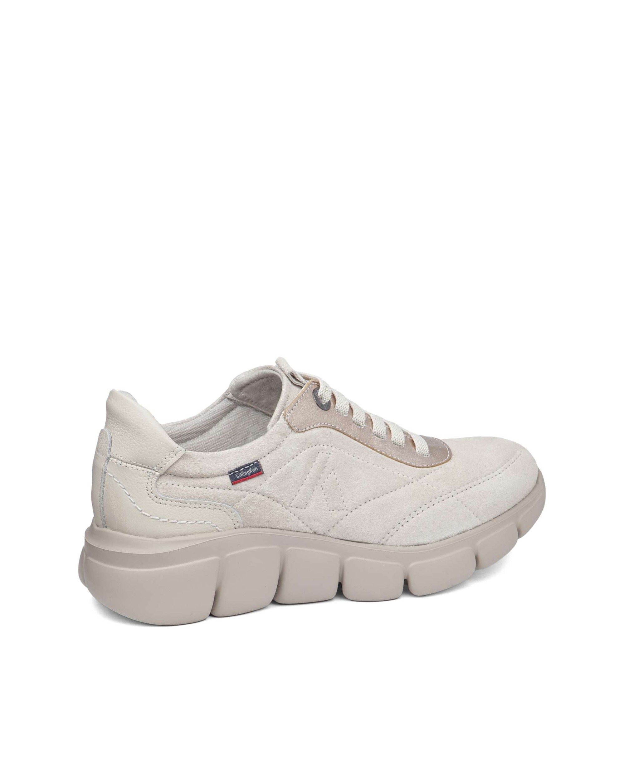 Zapatillas de mujer de serraje con cordones con tecnología Adaptación - Callaghan - Beige Beige-2