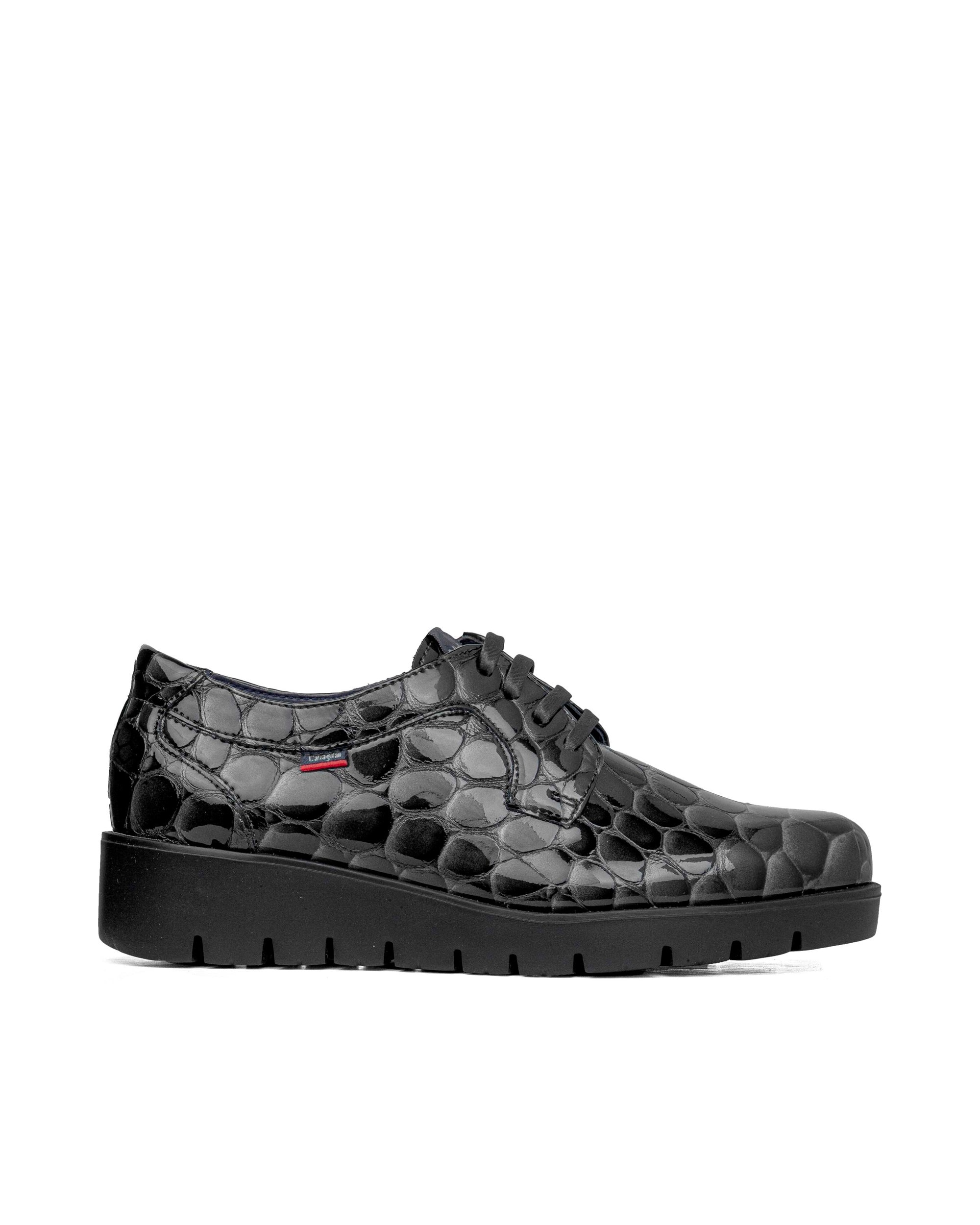 Zapatos de mujer de piel con cordones y con tecnología Adaptación - Callaghan - Negro Negro-1