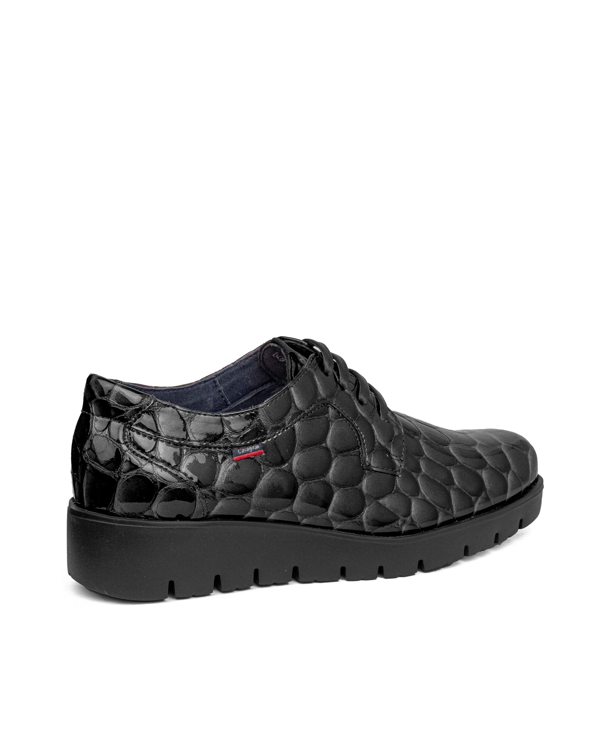 Zapatos de mujer de piel con cordones y con tecnología Adaptación - Callaghan - Negro Negro-2
