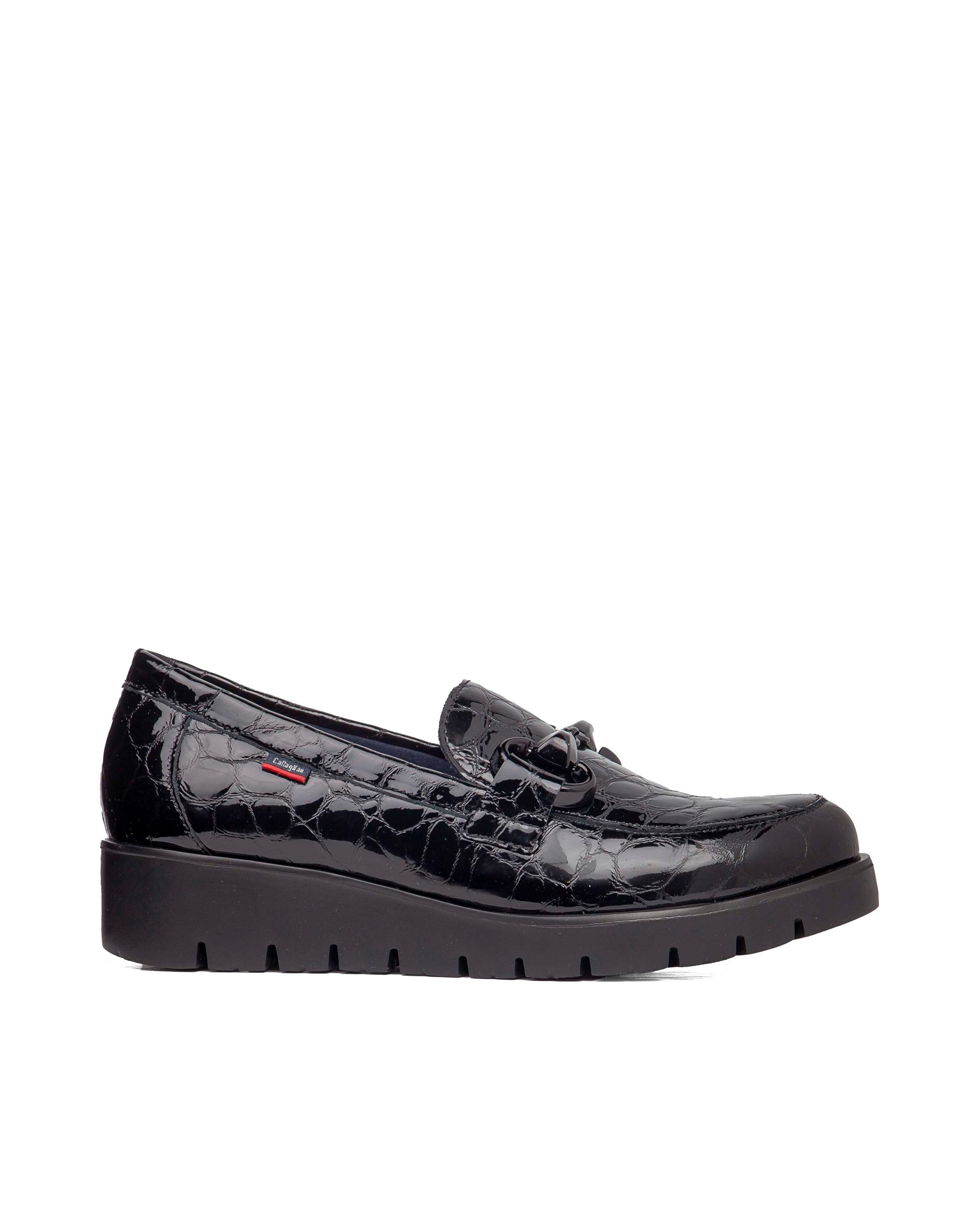 Imagen 0 de Mocasines de piel de mujer con sistema adaptación Negro