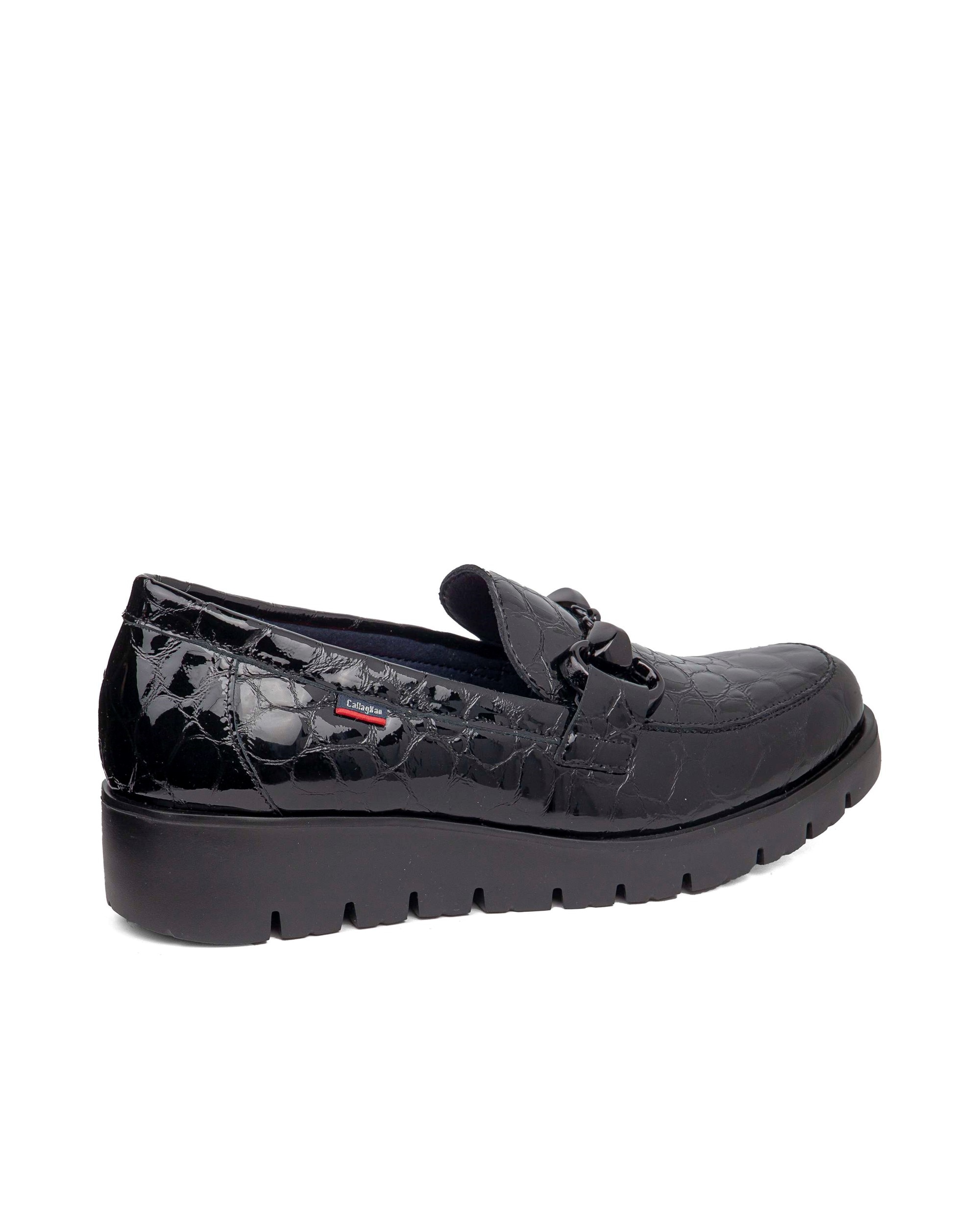 Mocasines de piel de mujer con sistema adaptación - Callaghan - Negro Negro-2