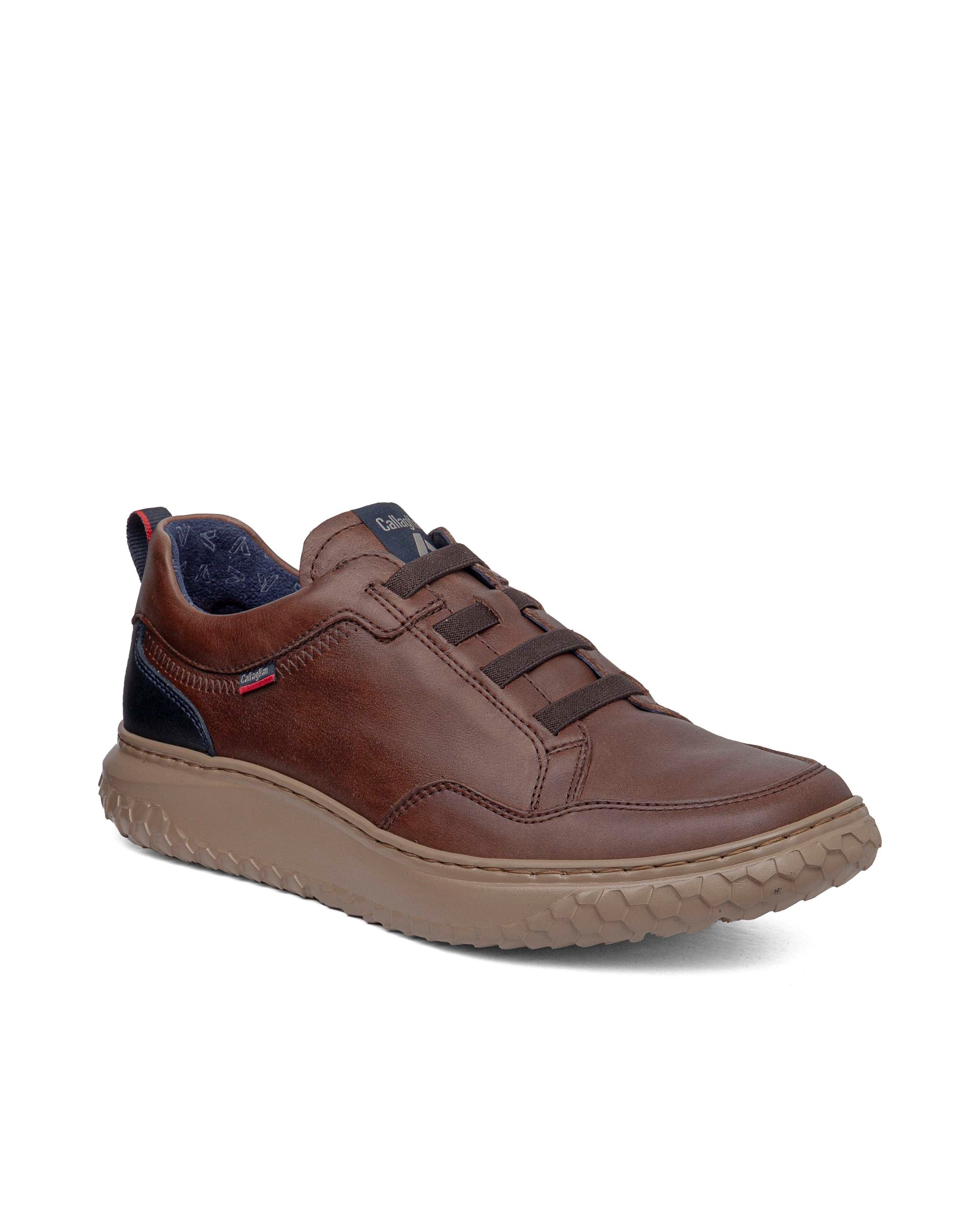 Zapatos de piel de hombre con cierre elastico con sistema adaptación - Callaghan - Burdeos Burdeos-3