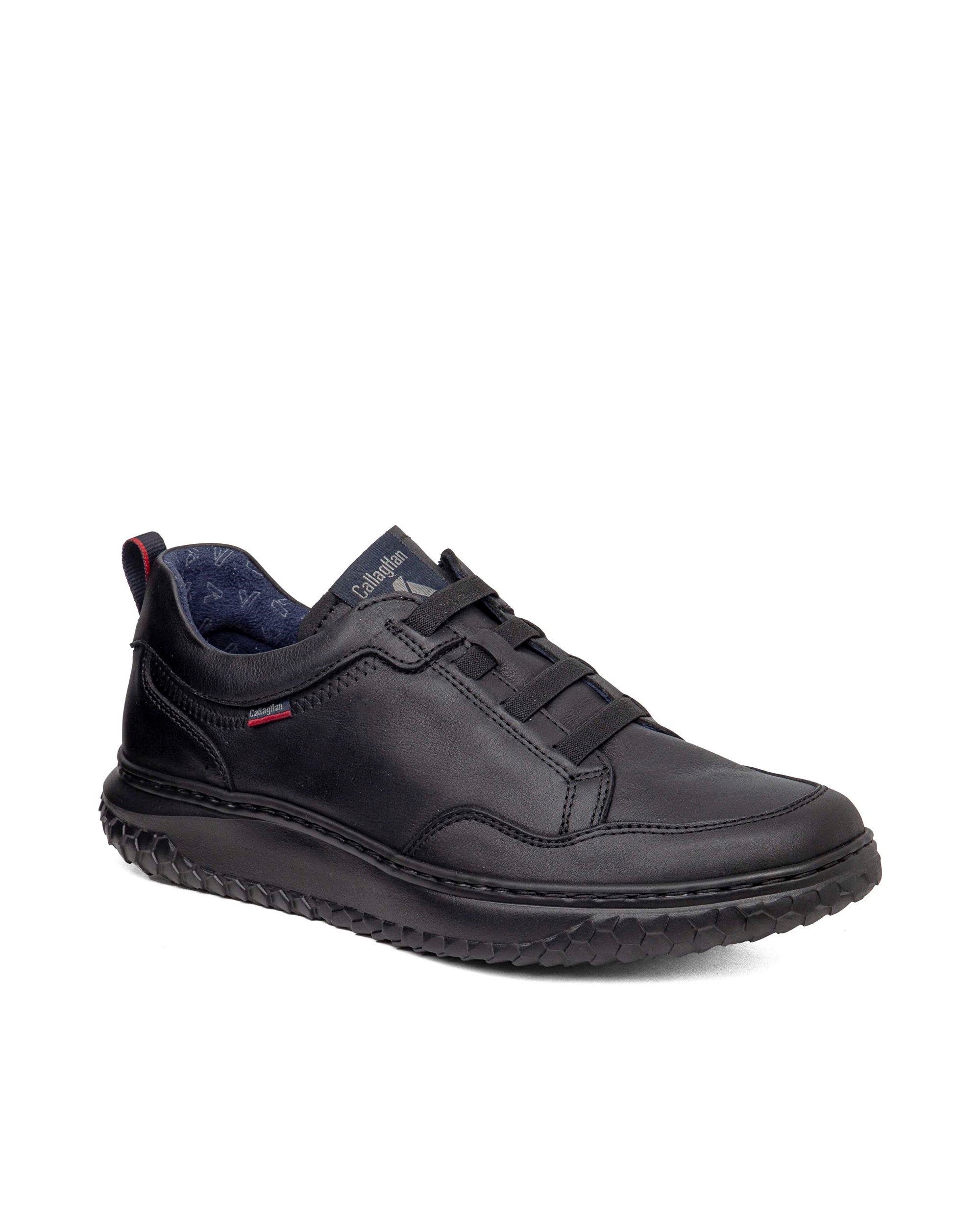 Zapatos de piel de hombre con cierre elastico con sistema adaptación - Callaghan - Negro Negro-3