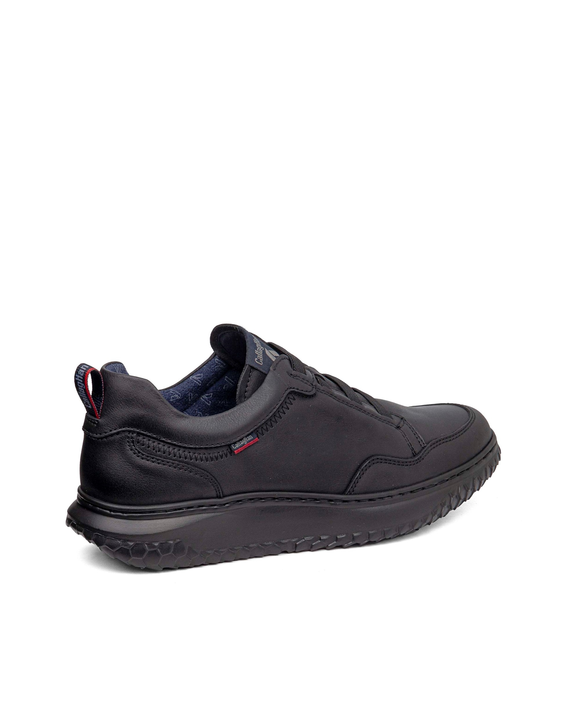 Zapatos de piel de hombre con cierre elastico con sistema adaptación - Callaghan - Negro Negro-2