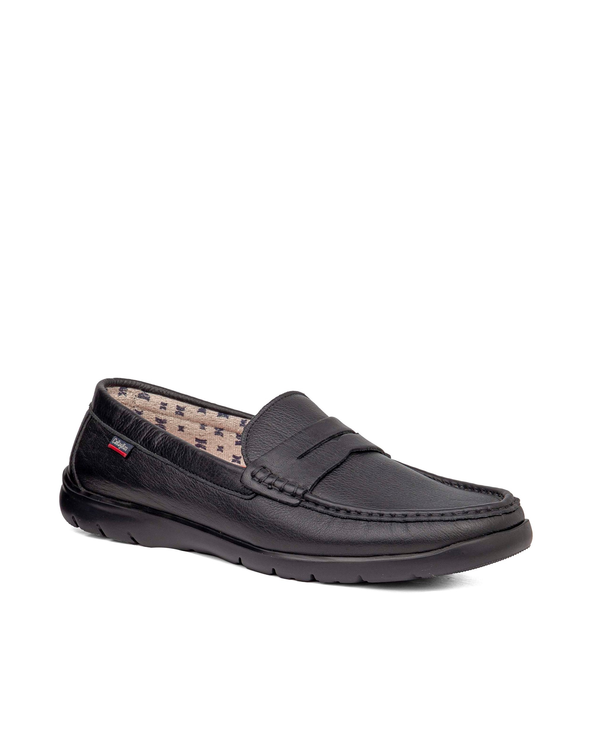 Mocasines de piel de hombre con sistema adaptación - Callaghan - Negro Negro-3