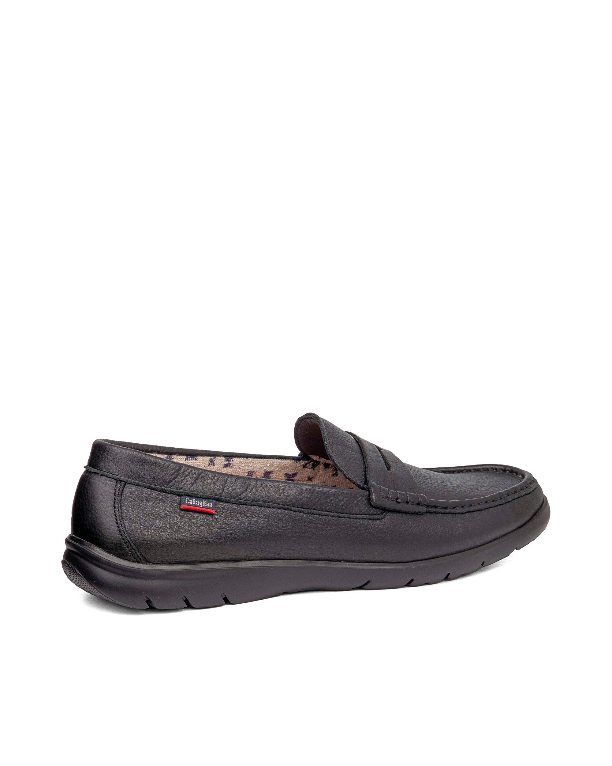 Mocasines de piel de hombre con sistema adaptación - Callaghan - Negro Negro-2
