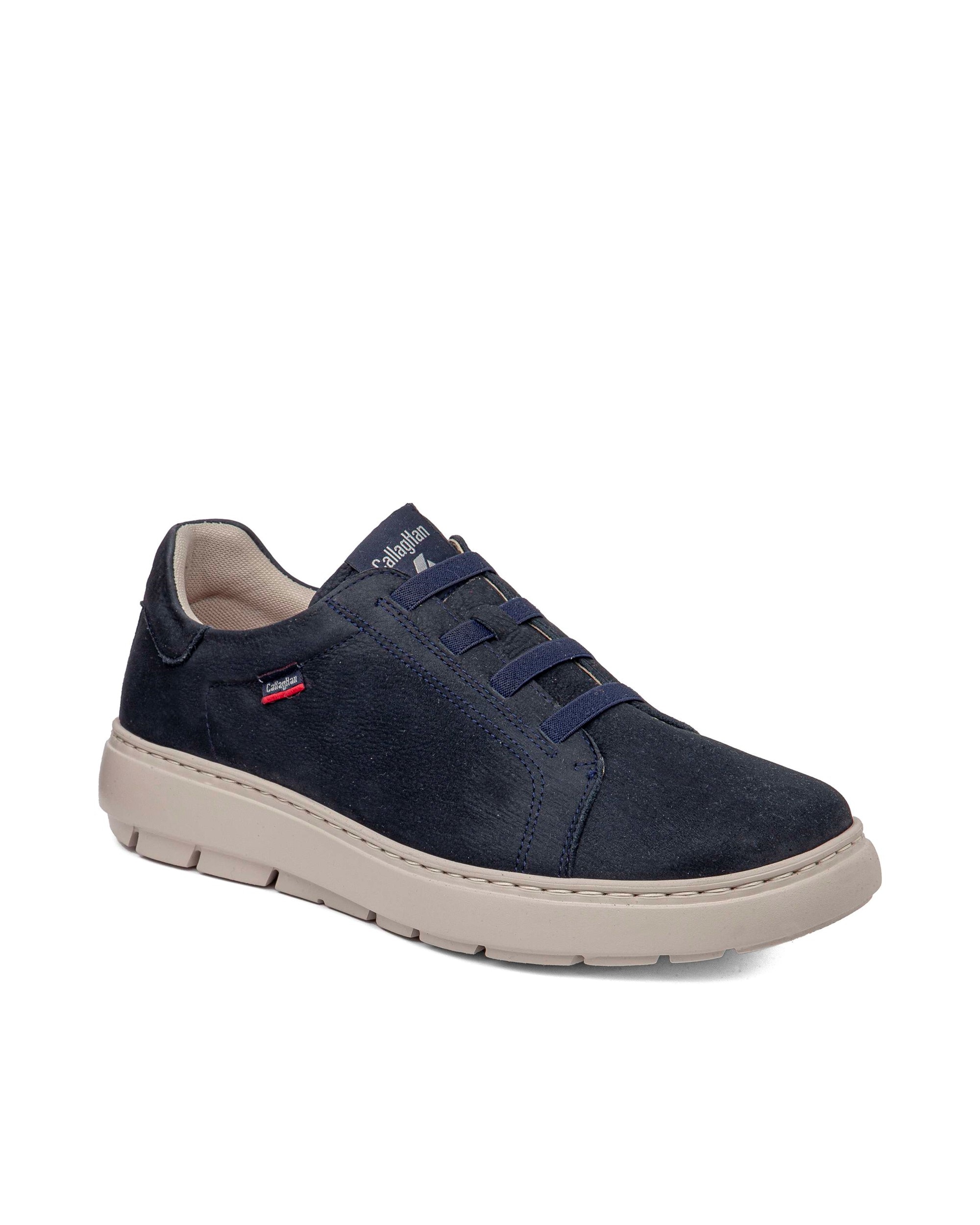 Zapatos de cordones elasticos de hombre de piel - Callaghan - Azul marino Azul marino-3