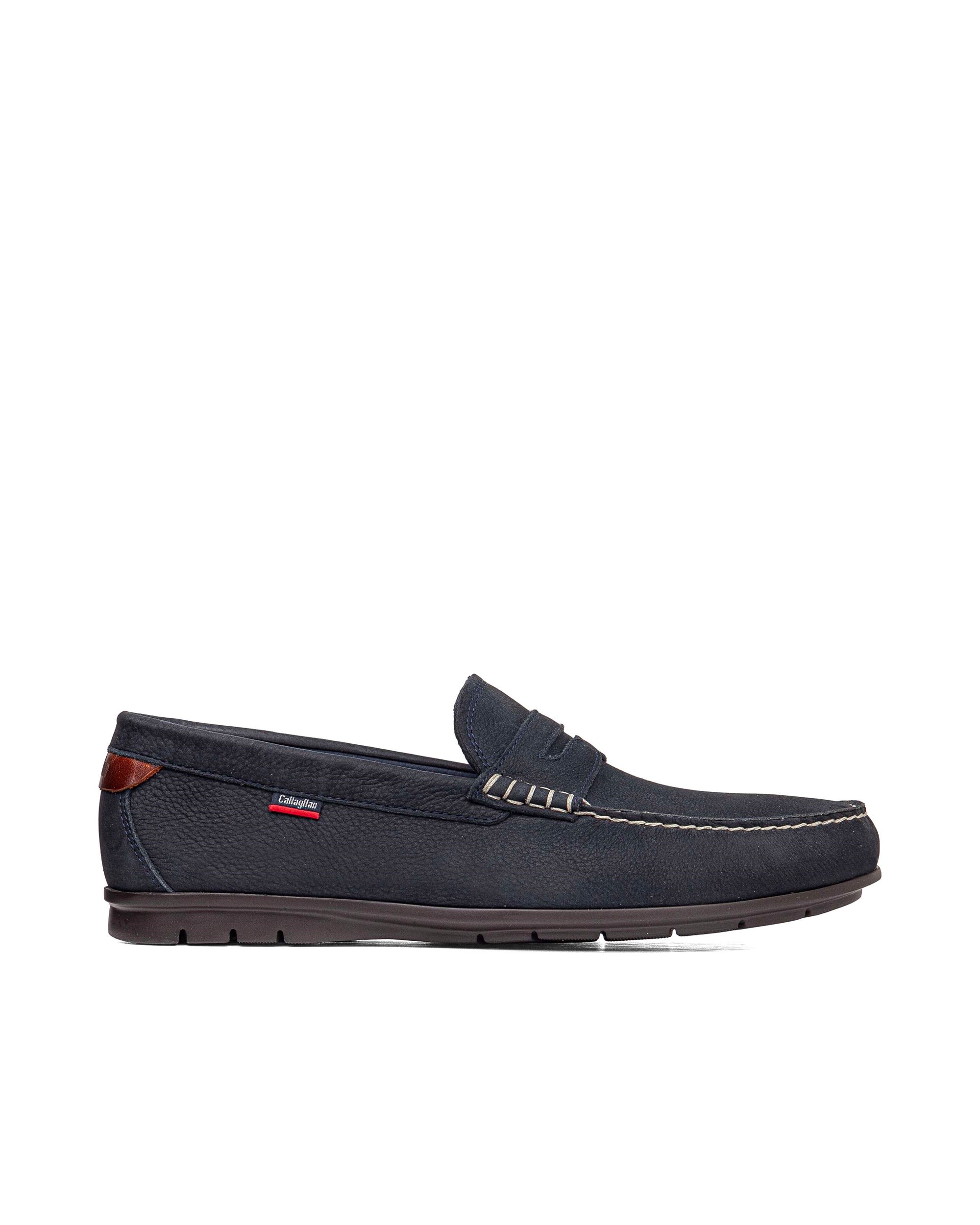 Imagen 0 de Mocasines de hombre de piel con tecnología Adaptaction Azul marino