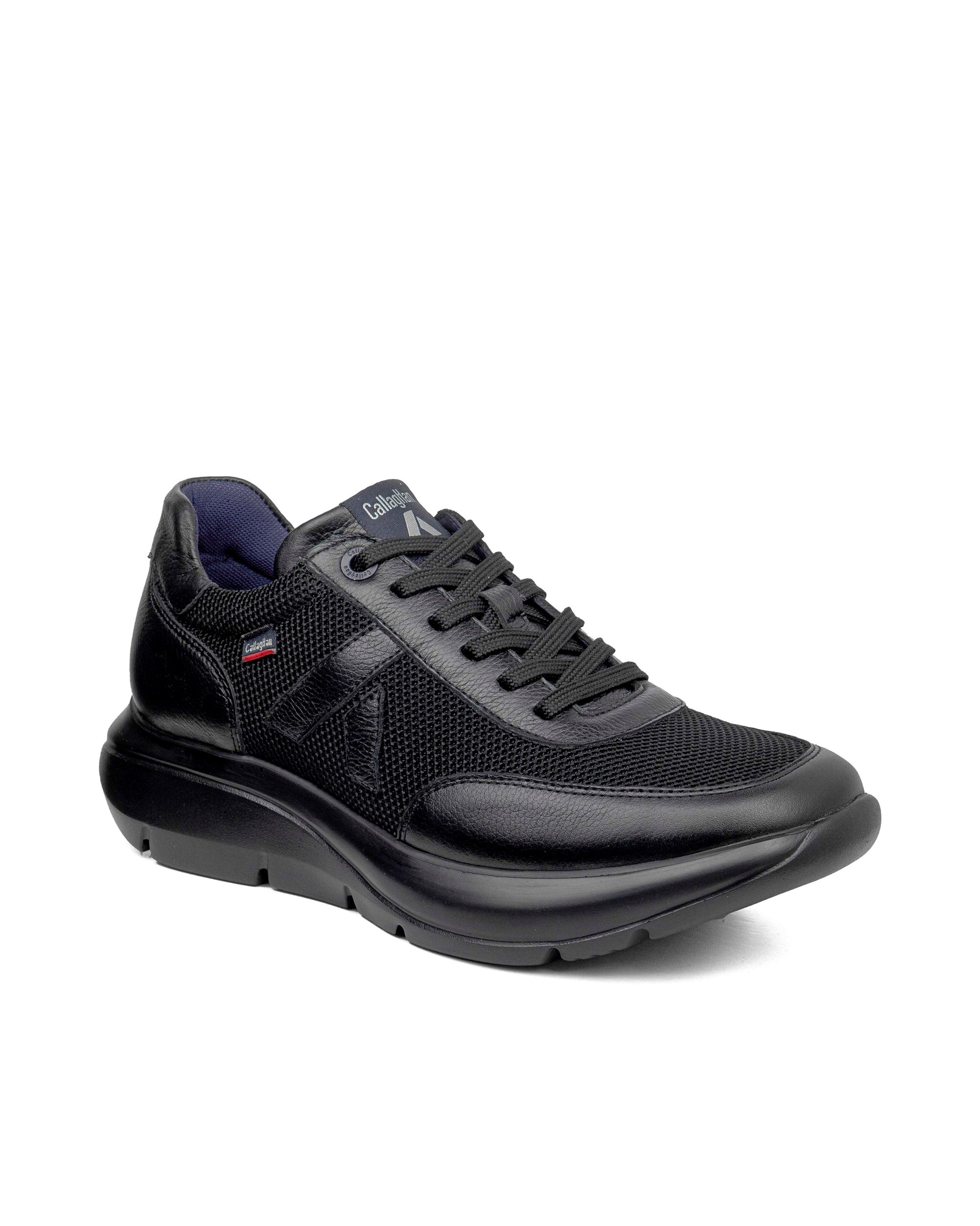 Imagen 3 de Deportivo de cordones de hombre de piel - Callaghan - Negro Negro