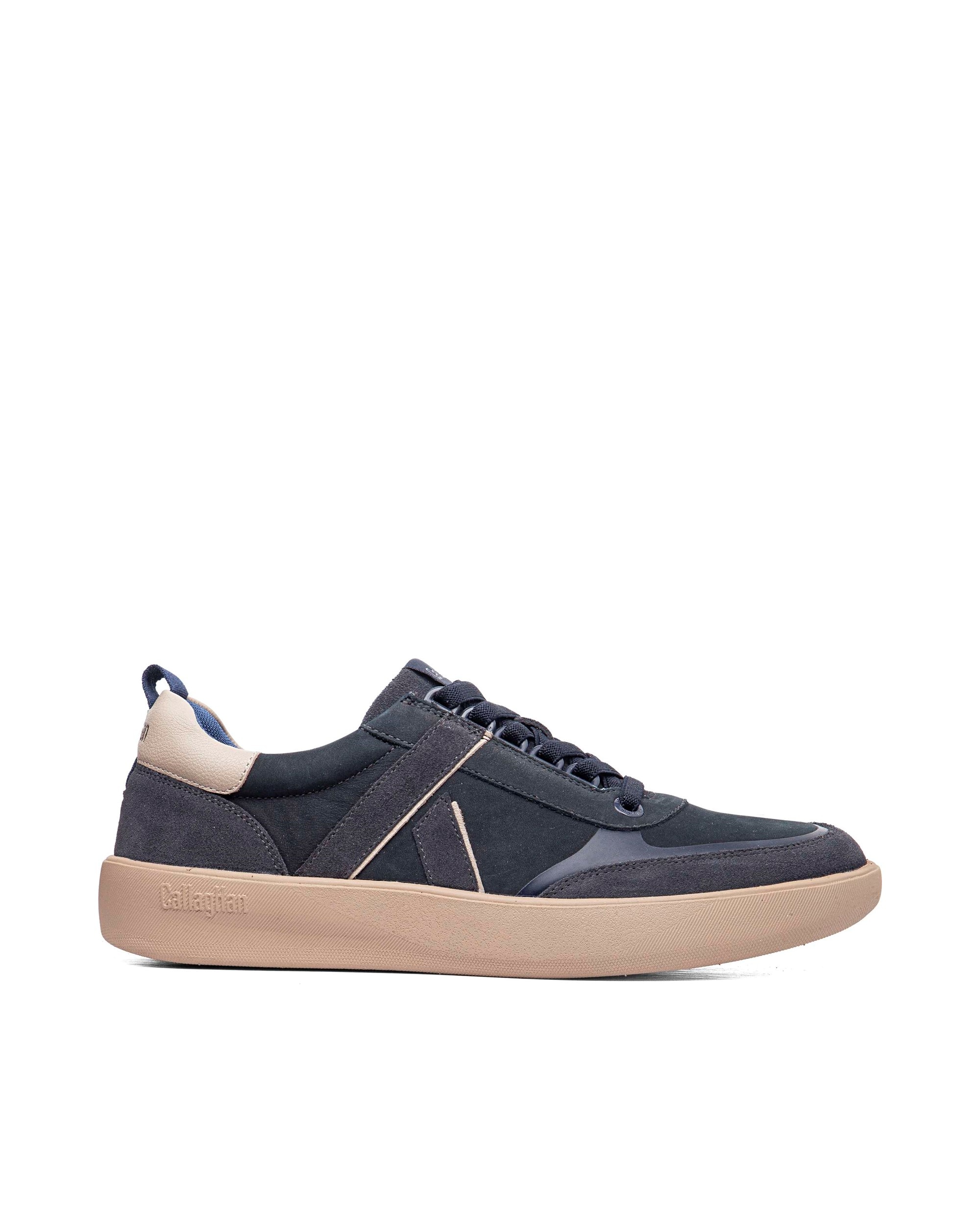 Zapatillas de piel de hombre con cordones con sistema adaptación - Callaghan - Azul Azul-1