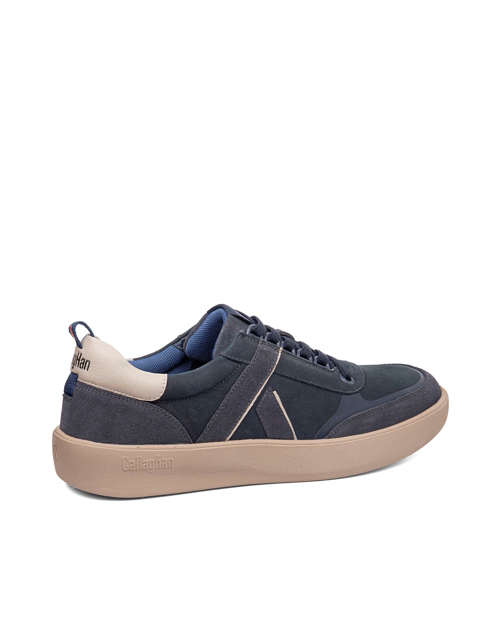 Zapatillas de piel de hombre con cordones con sistema adaptación - Callaghan - Azul Azul-2