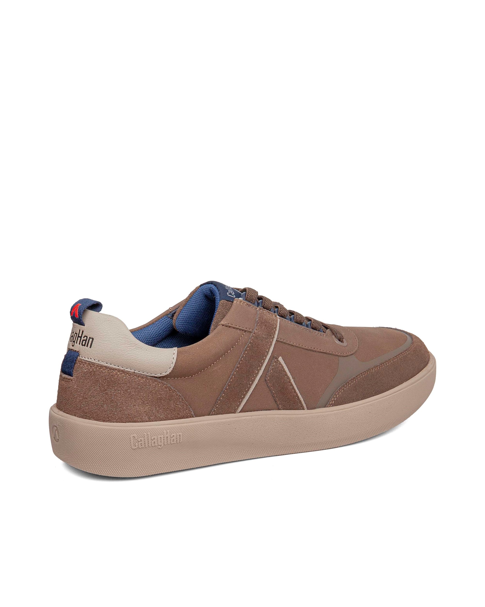 Zapatillas de piel de hombre con cordones con sistema adaptación - Callaghan - Marrón Marrón-2
