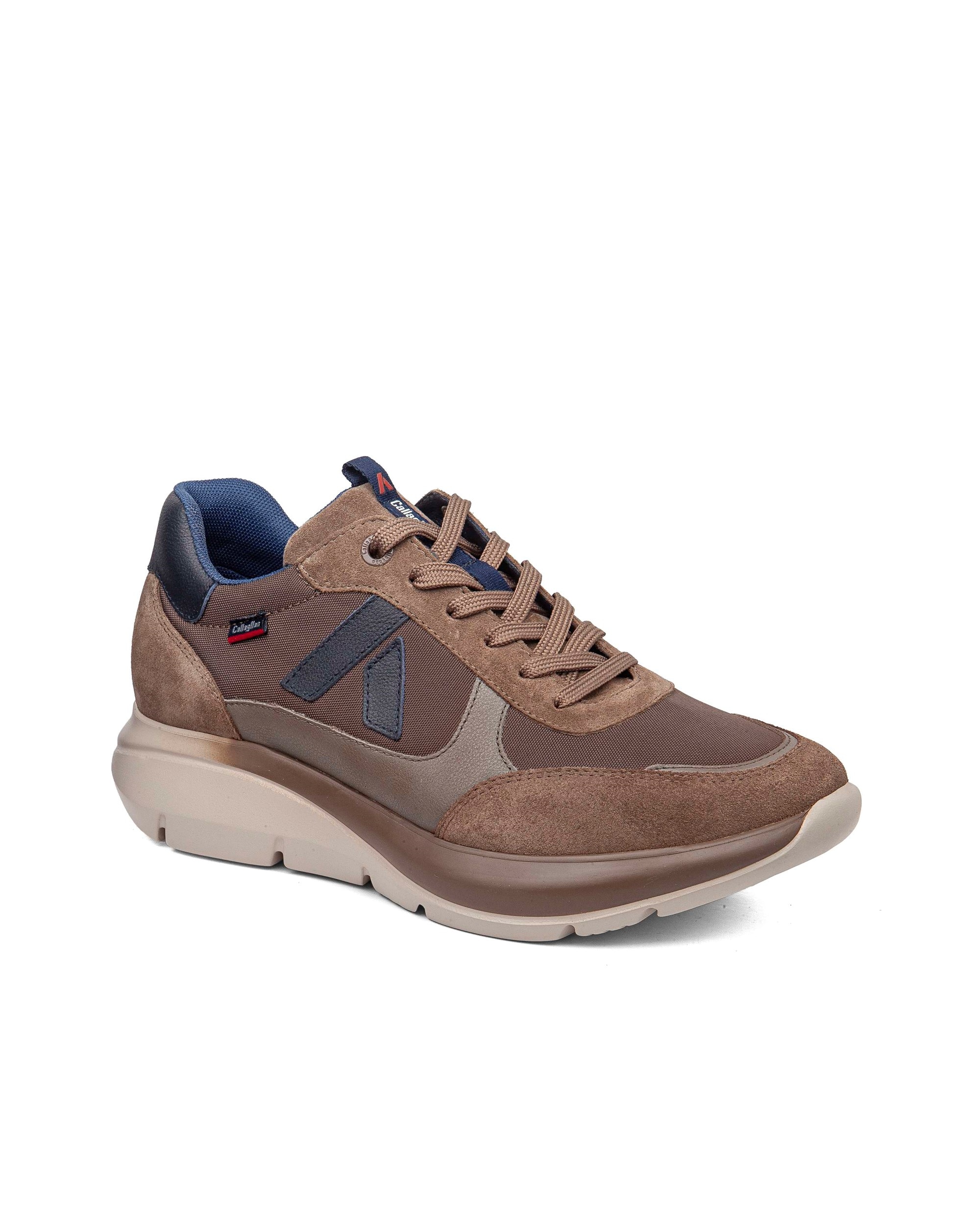 Zapatillas de piel de hombre algoritmo con sistema adaptación - Callaghan - Marrón Marrón-3