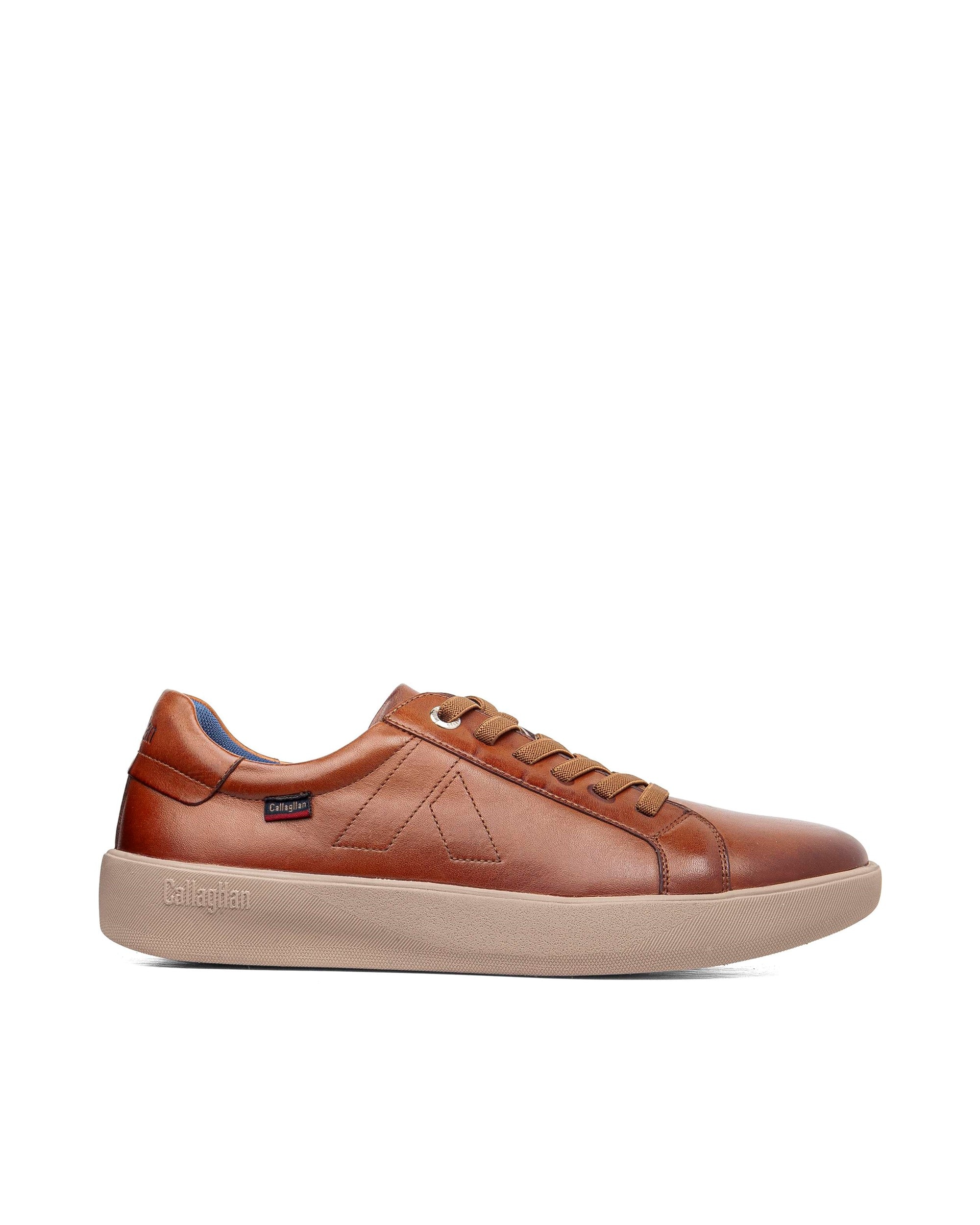 Deportivo de cordones de hombre de piel - Callaghan - Marrón Marrón-1