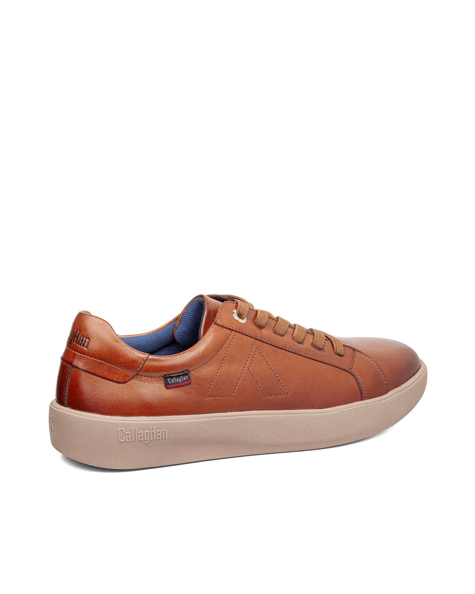 Deportivo de cordones de hombre de piel - Callaghan - Marrón Marrón-2