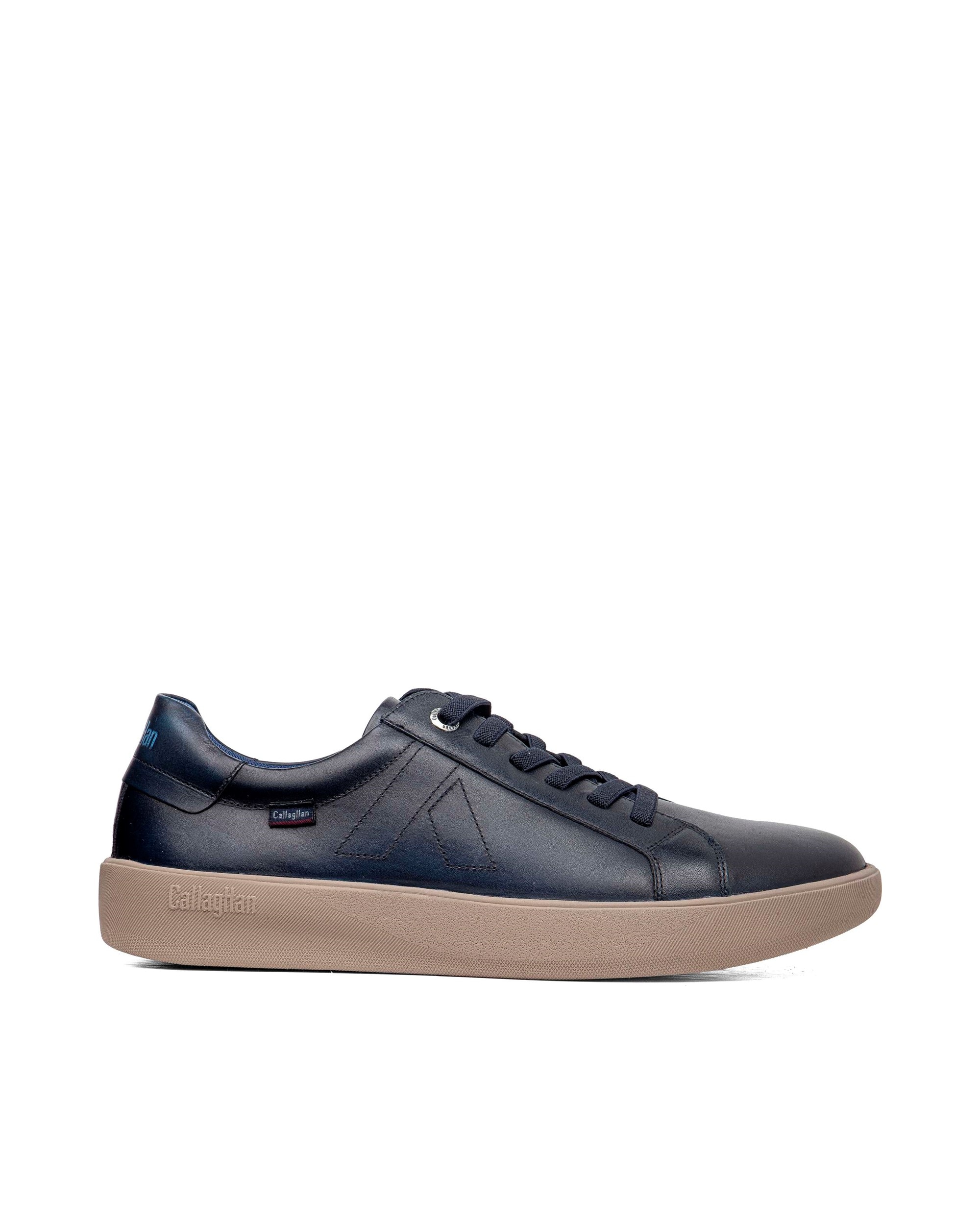 Deportivo de cordones de hombre de piel - Callaghan - Azul Azul-1