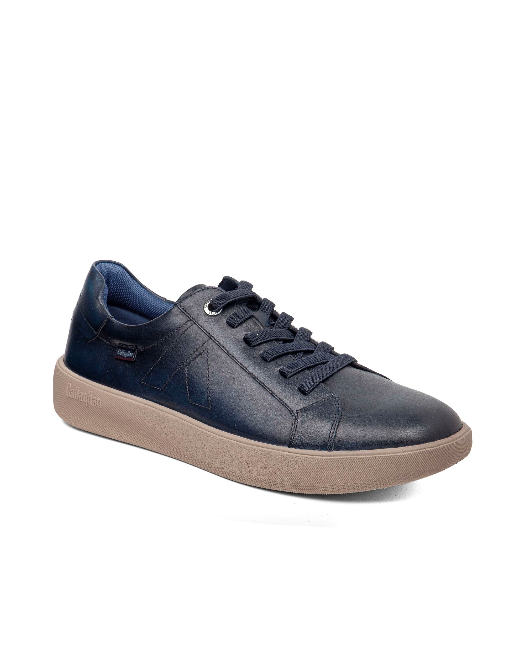 Deportivo de cordones de hombre de piel - Callaghan - Azul Azul-3