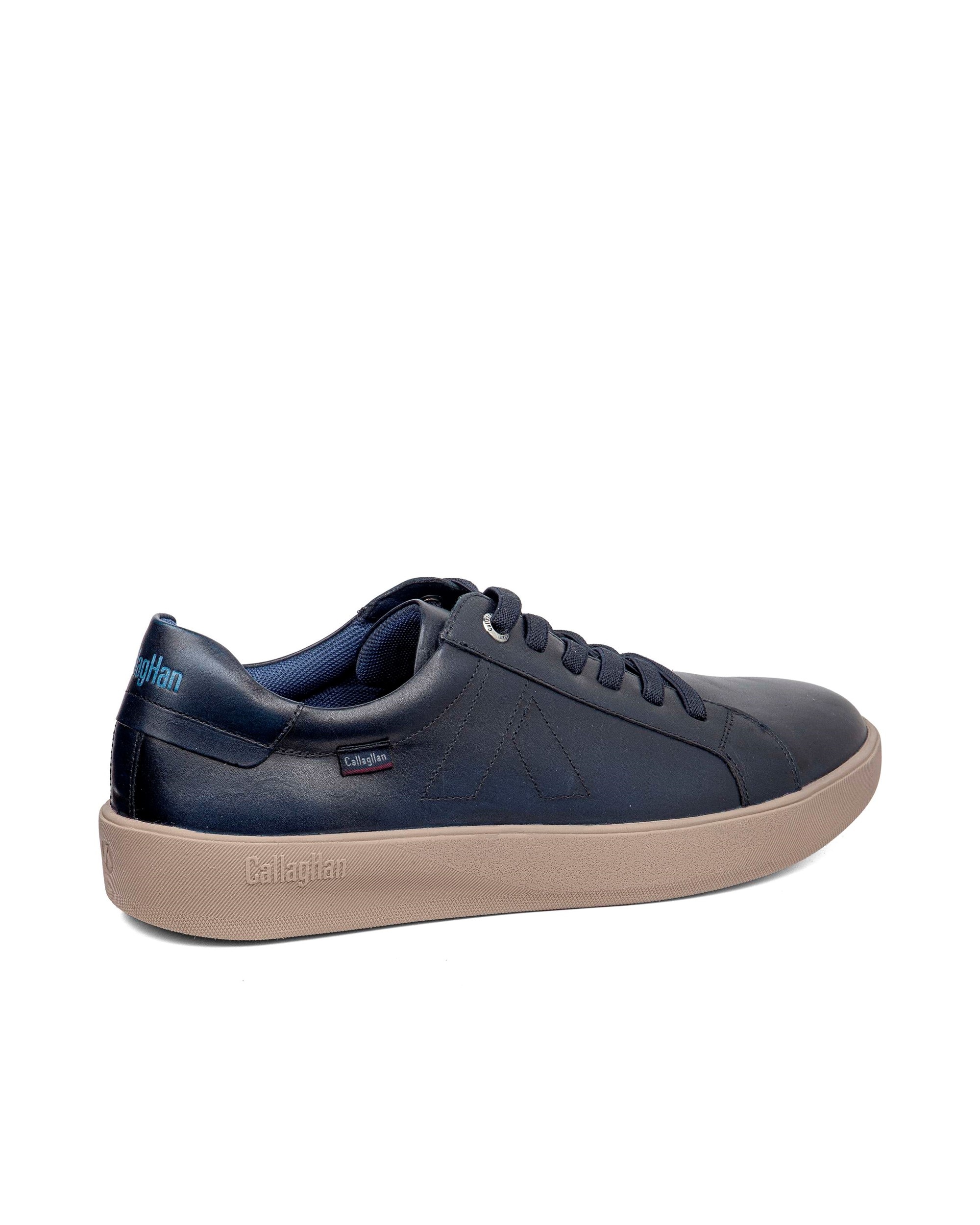 Deportivo de cordones de hombre de piel - Callaghan - Azul Azul-2