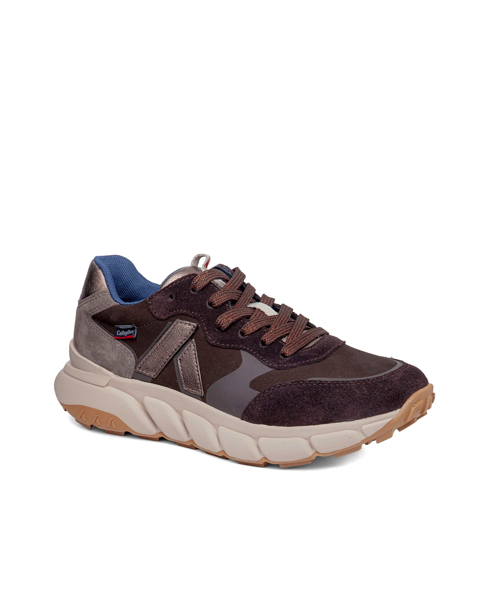 Zapatillas de serraje de mujer con sistema adaptación - Callaghan - Marrón Marrón-3