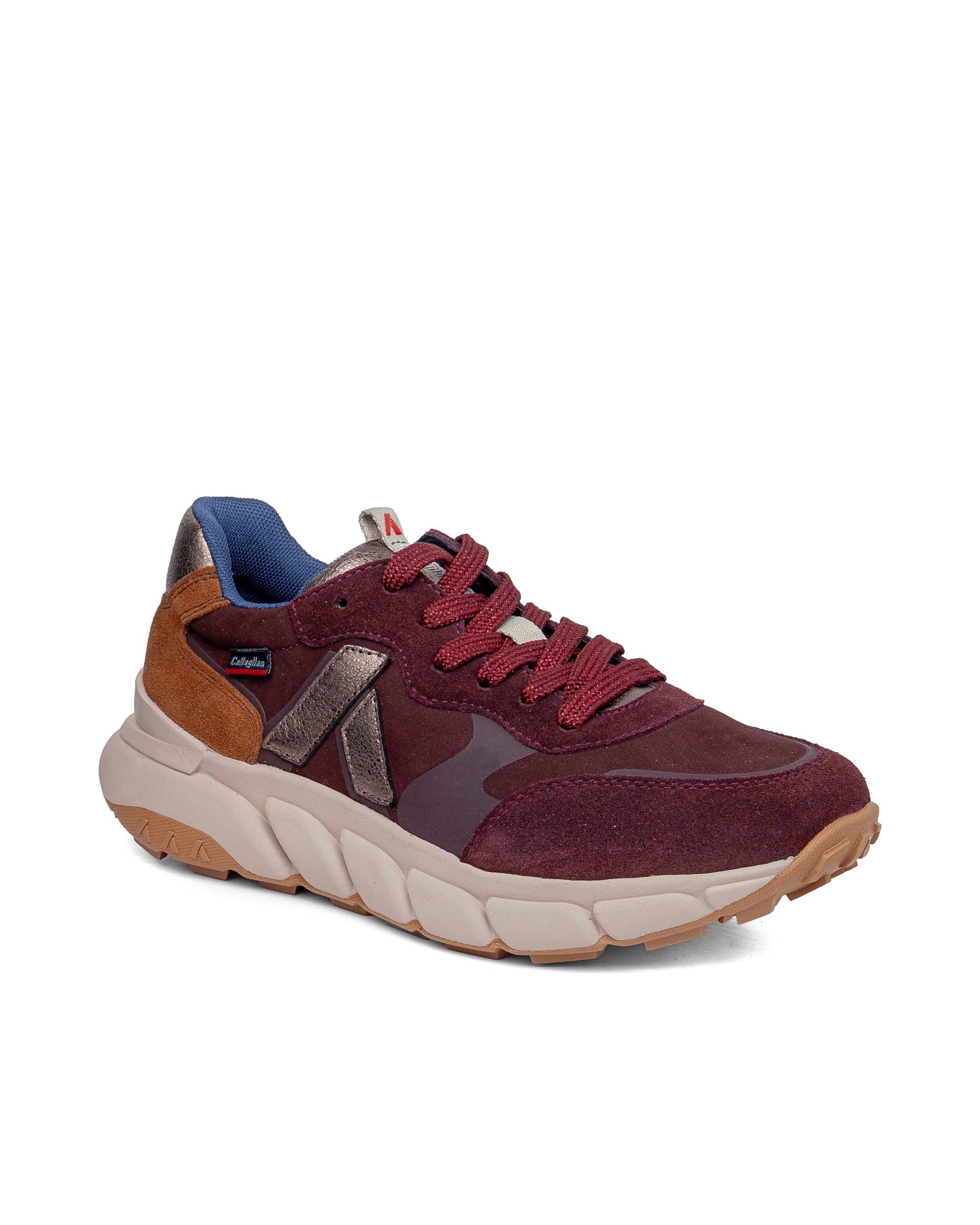Imagen 3 de Zapatillas de serraje de mujer con sistema adaptación - Callaghan - Burdeos Burdeos