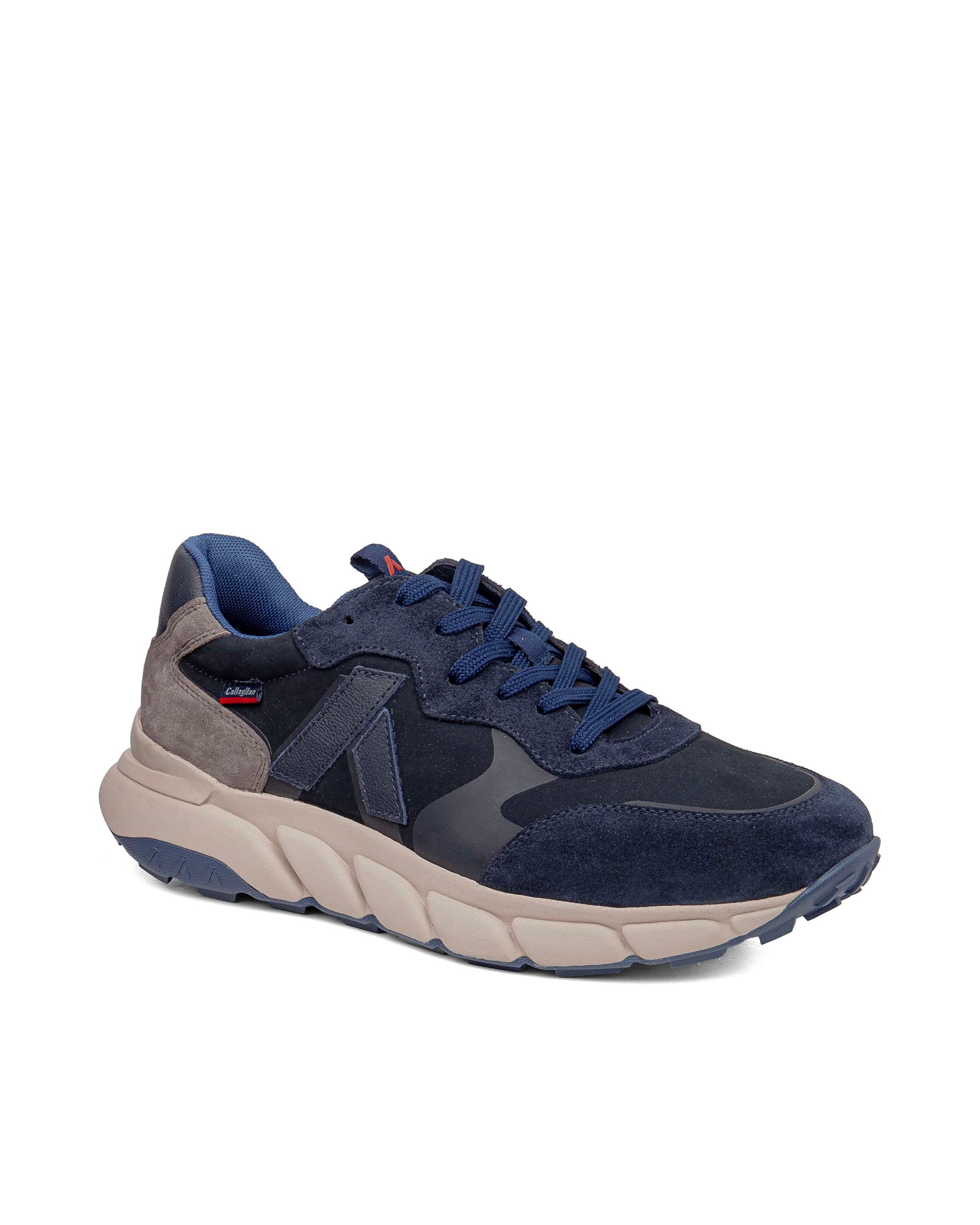 Náuticos de piel de hombre con cordones con sistema adaptación - Callaghan - Azul Azul-3