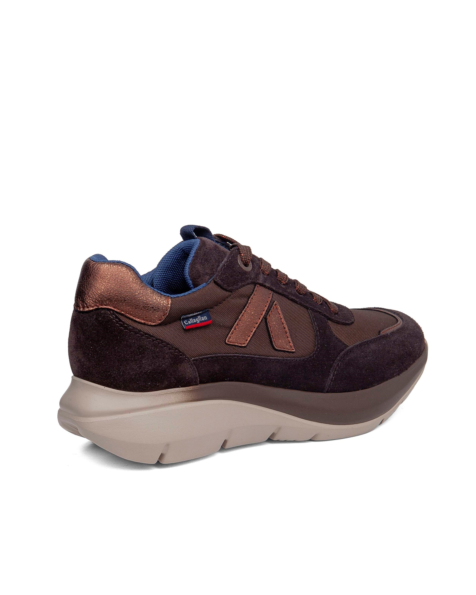 Zapatillas de serraje de mujer algoritmo con sistema adaptación - Callaghan - Marrón Marrón-2