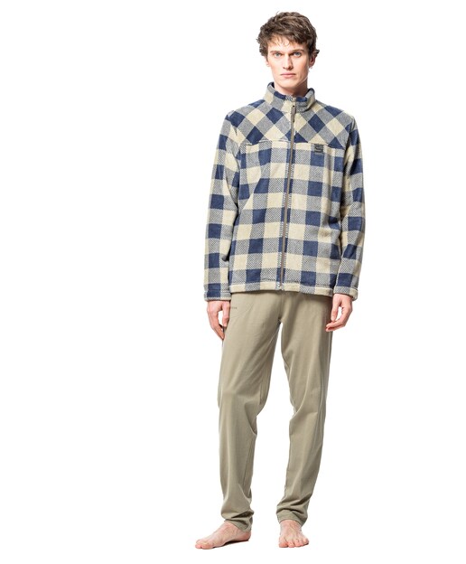 Imagen 0 de Chaqueta coralina de caballero estampada cuadros