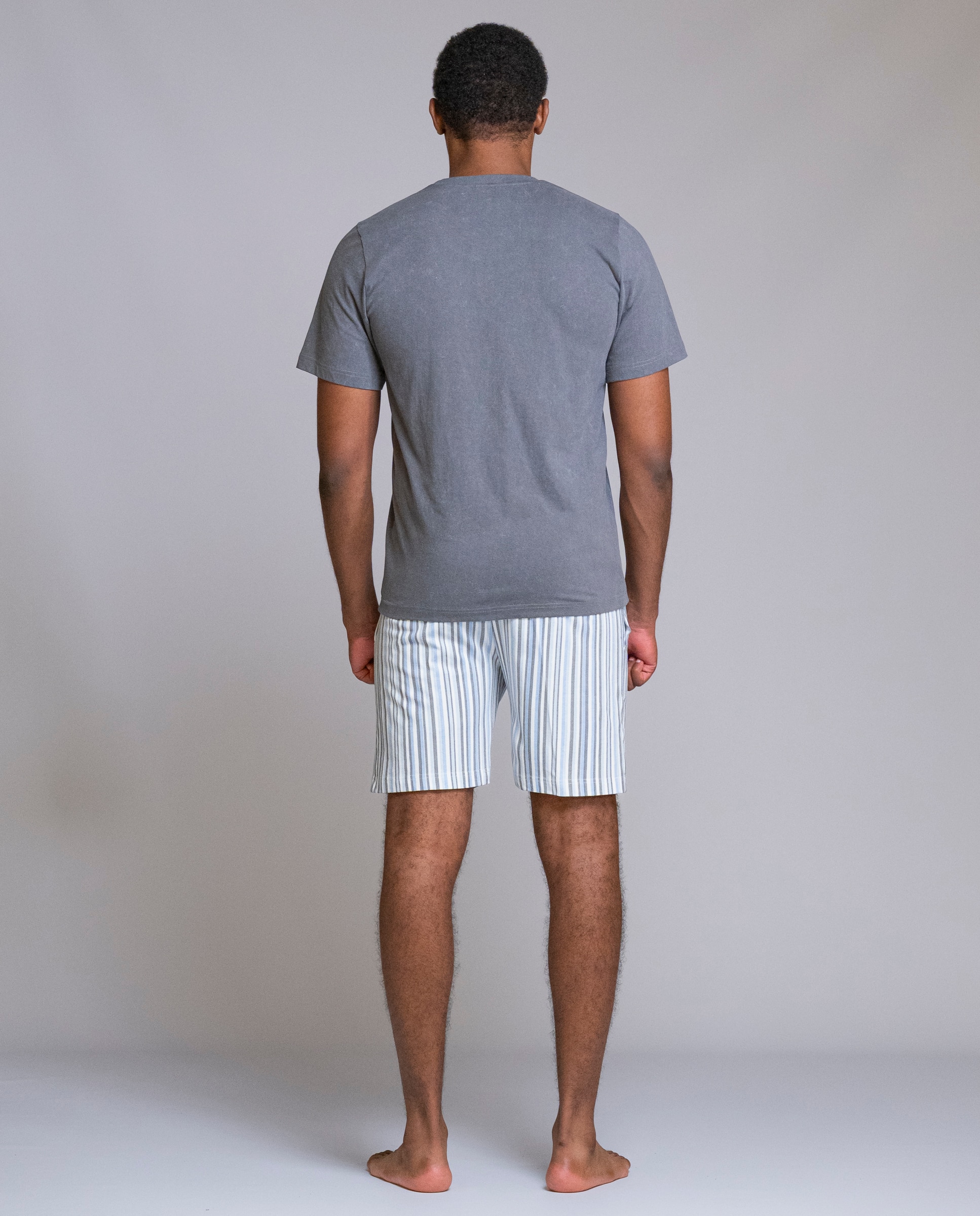 Pijama de hombre camiseta con bordado - SOY - Gris claro Gris claro-2
