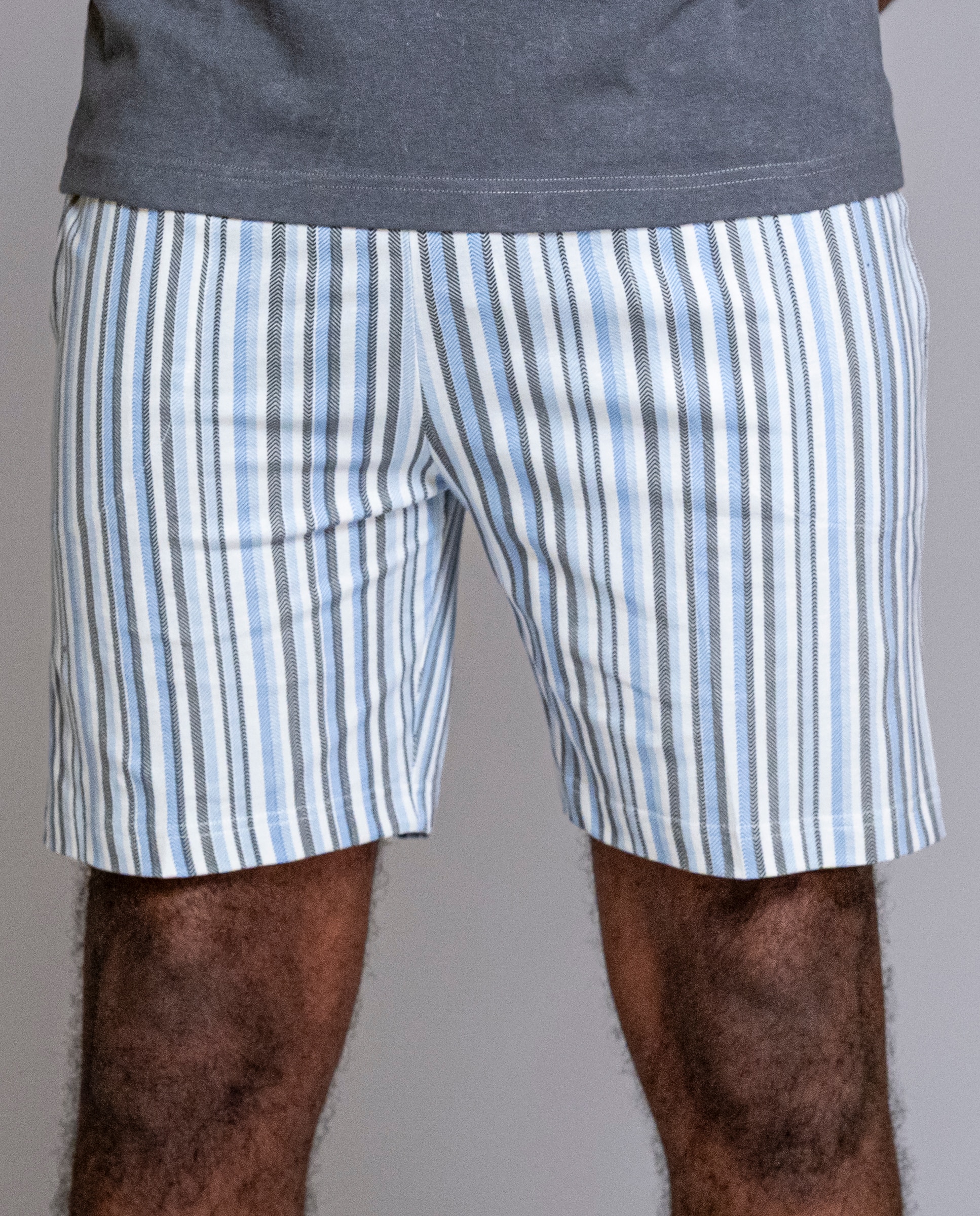 Pijama de hombre camiseta con bordado - SOY - Gris claro Gris claro-4