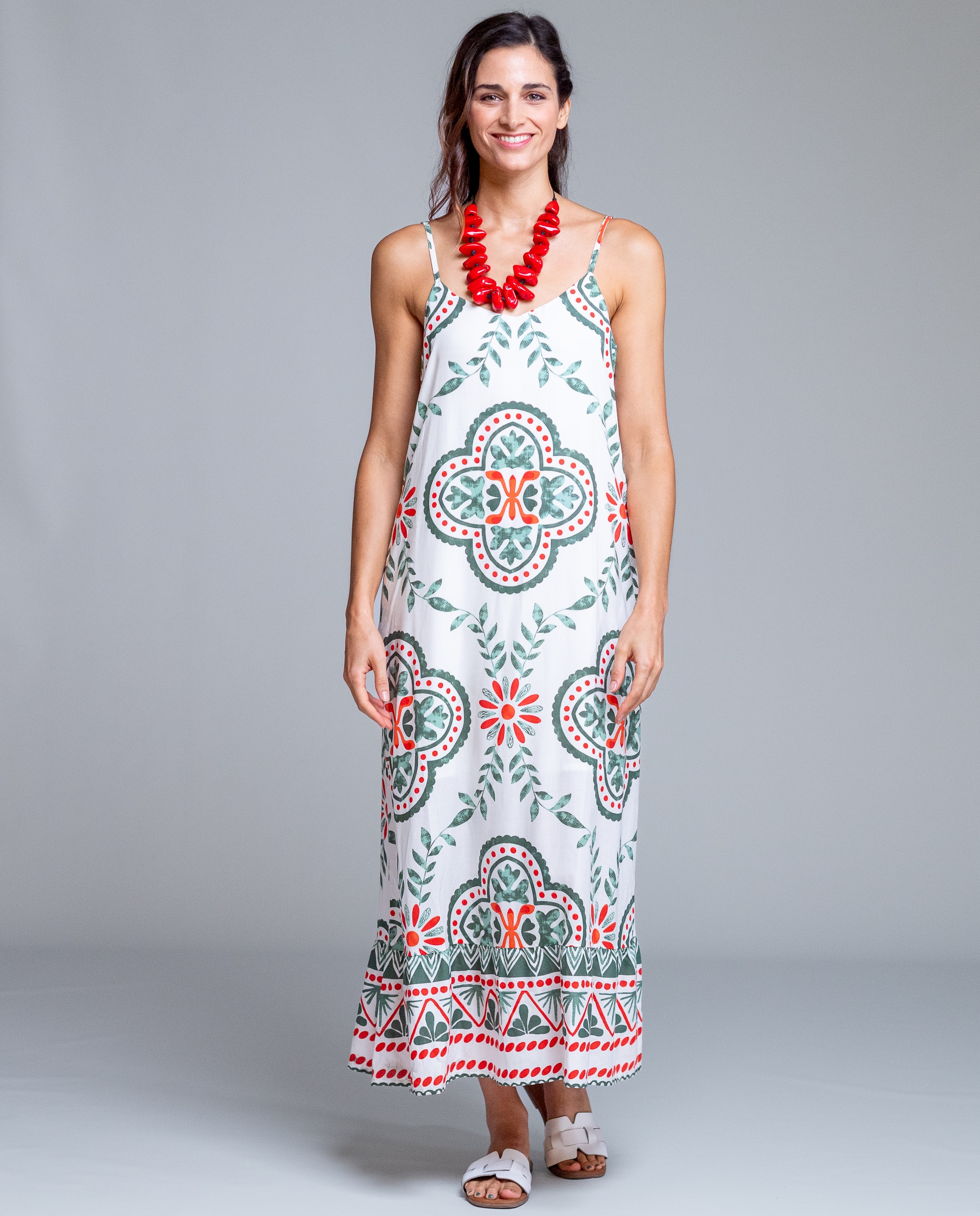 Imagen 0 de Vestido de playa de tirantes Multicolor