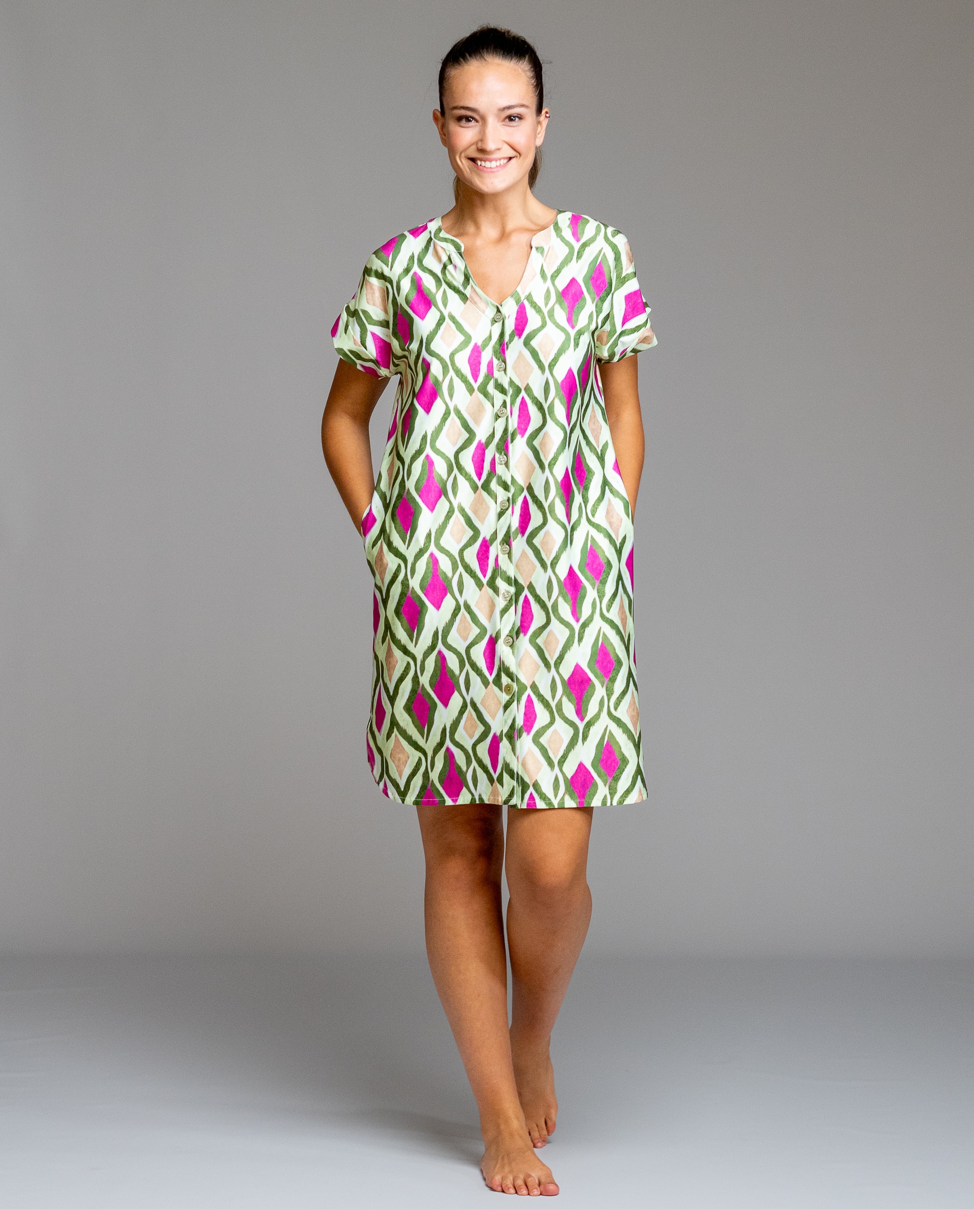 Egatex - Vestido de playa de manga caída.