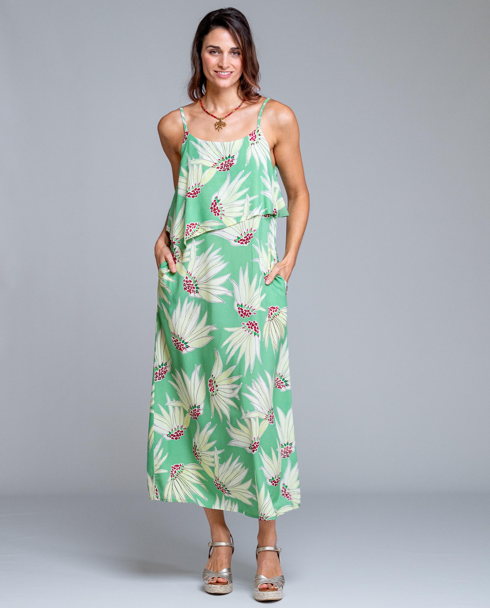 Imagen 0 de Vestido de playa de tirantes Verde