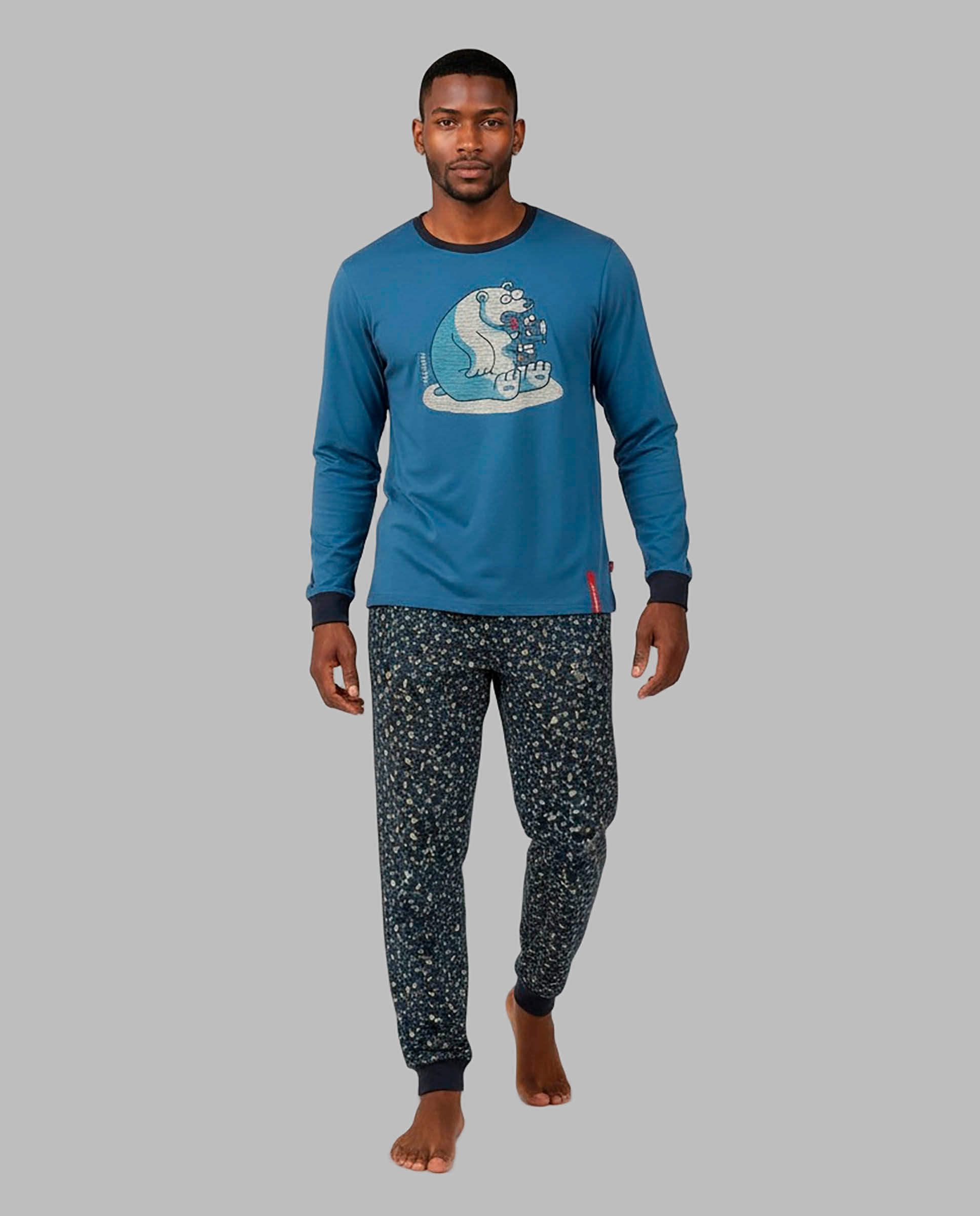 Imagen 1 de Pijama de hombre estampado Azul