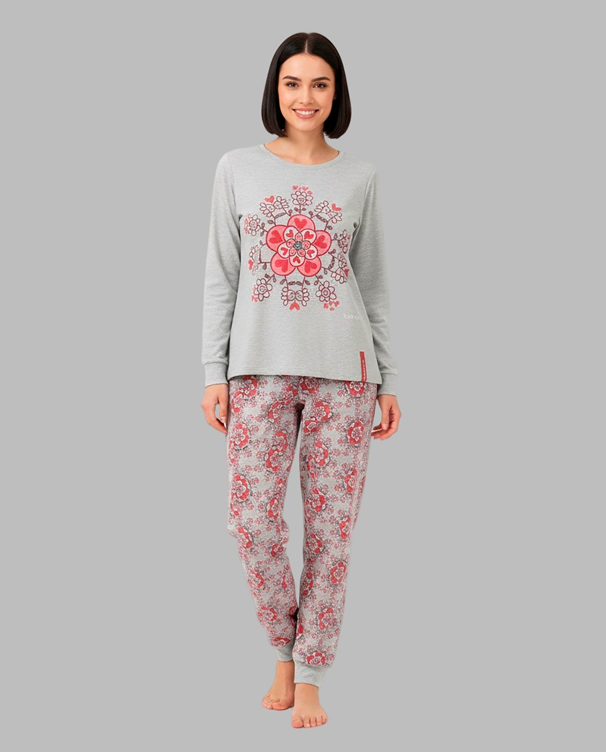 Pijama de mujer single jersey - Señoretta - Gris Gris-1