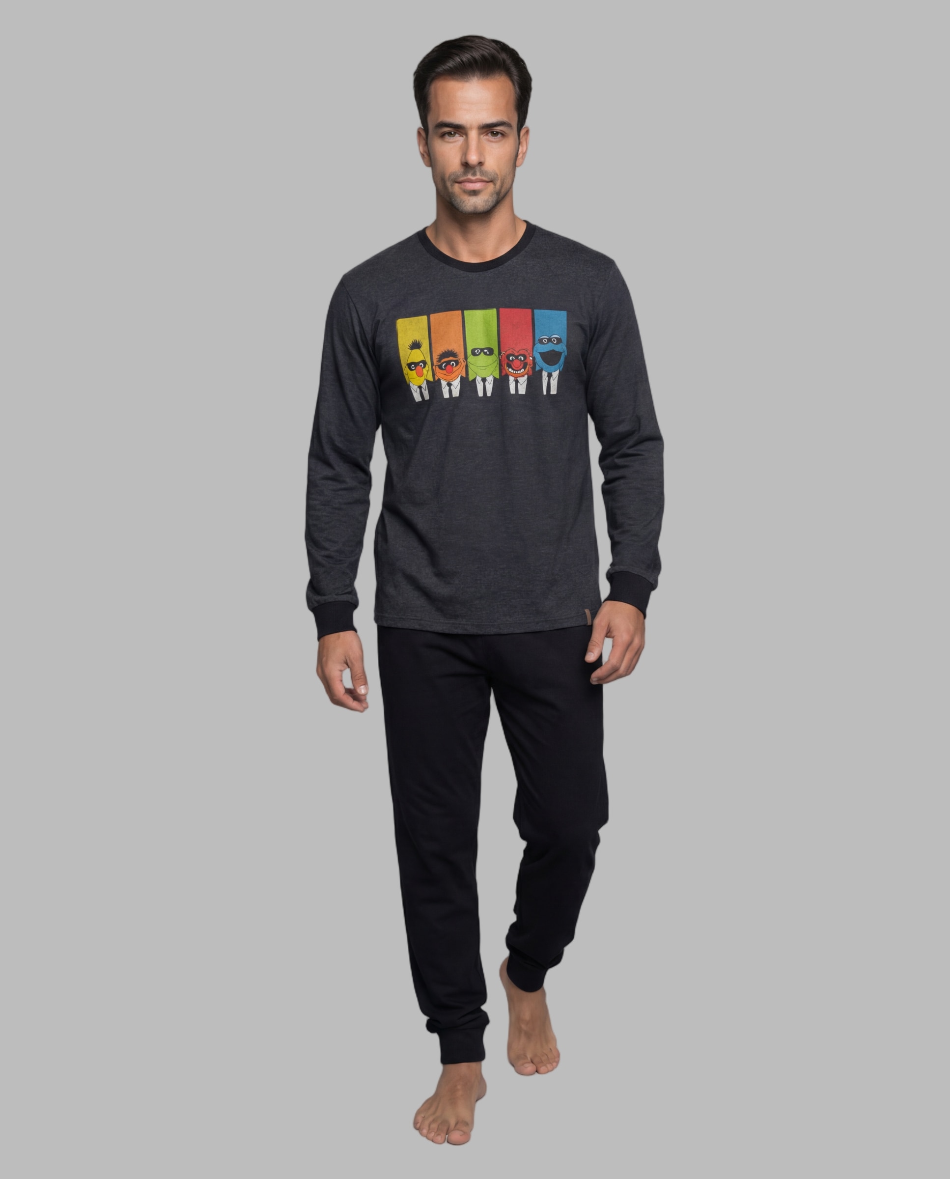Imagen 1 de Pijama de hombre estampado muppets Gris
