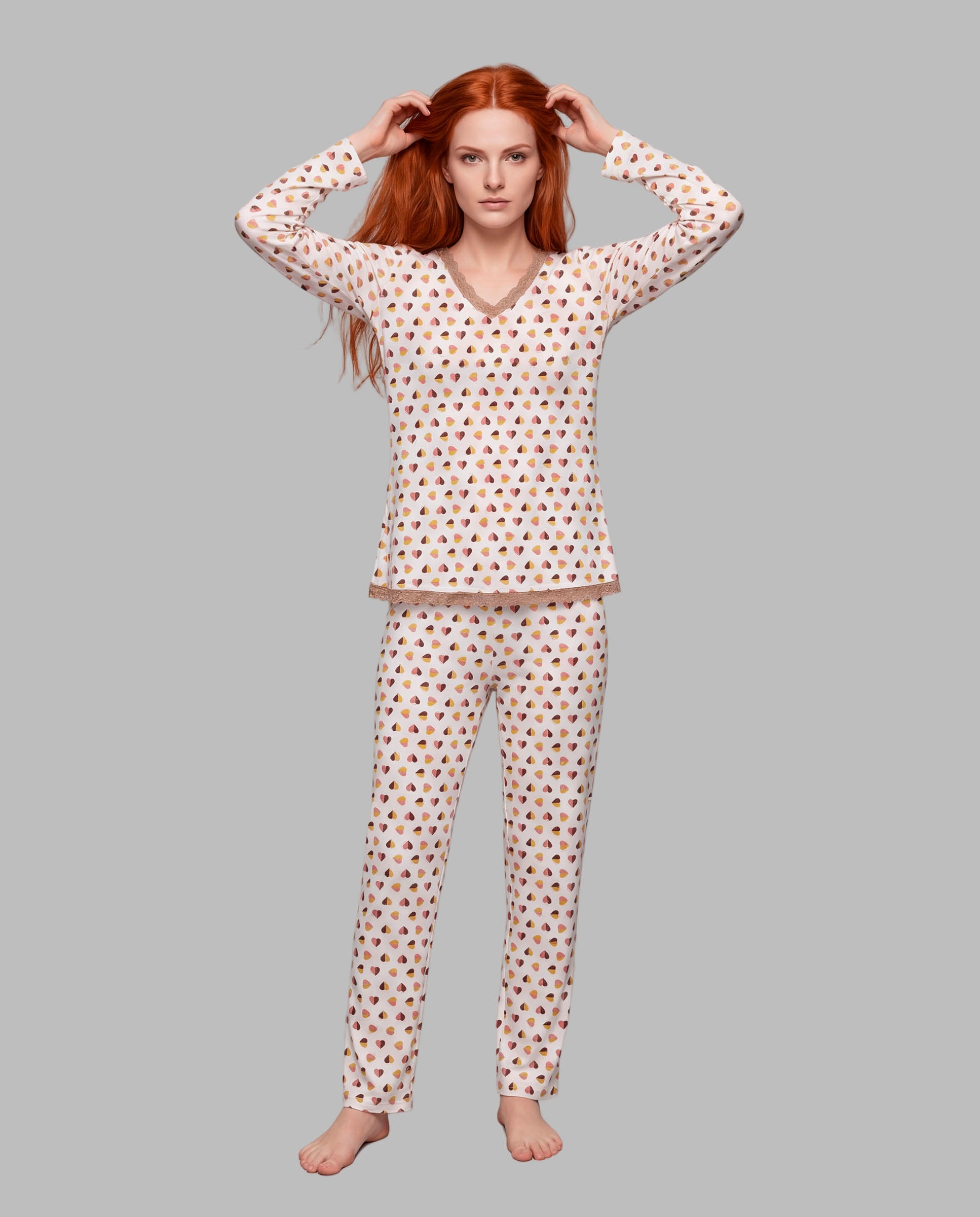 Pijama mujer estampado - Señoretta - Crudo Crudo-1
