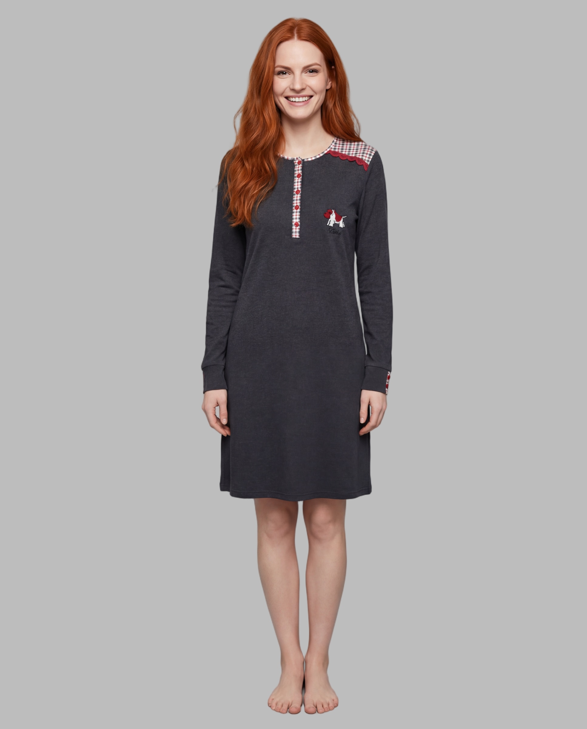Camisola de dormir mujer tapeta - Señoretta - Gris Gris-1