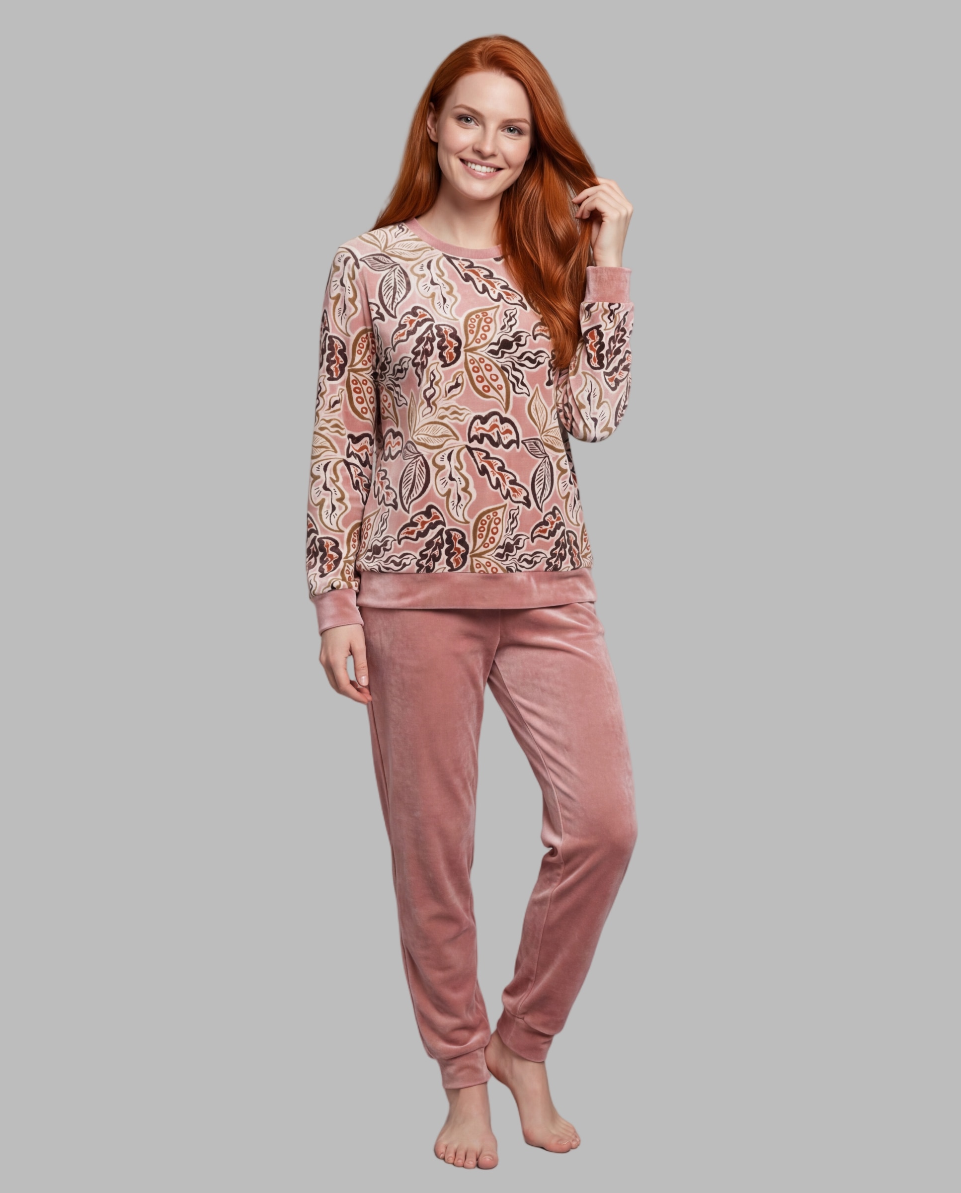 Pijama mujer terciopelo estampado - Señoretta - Multicolor Multicolor-1